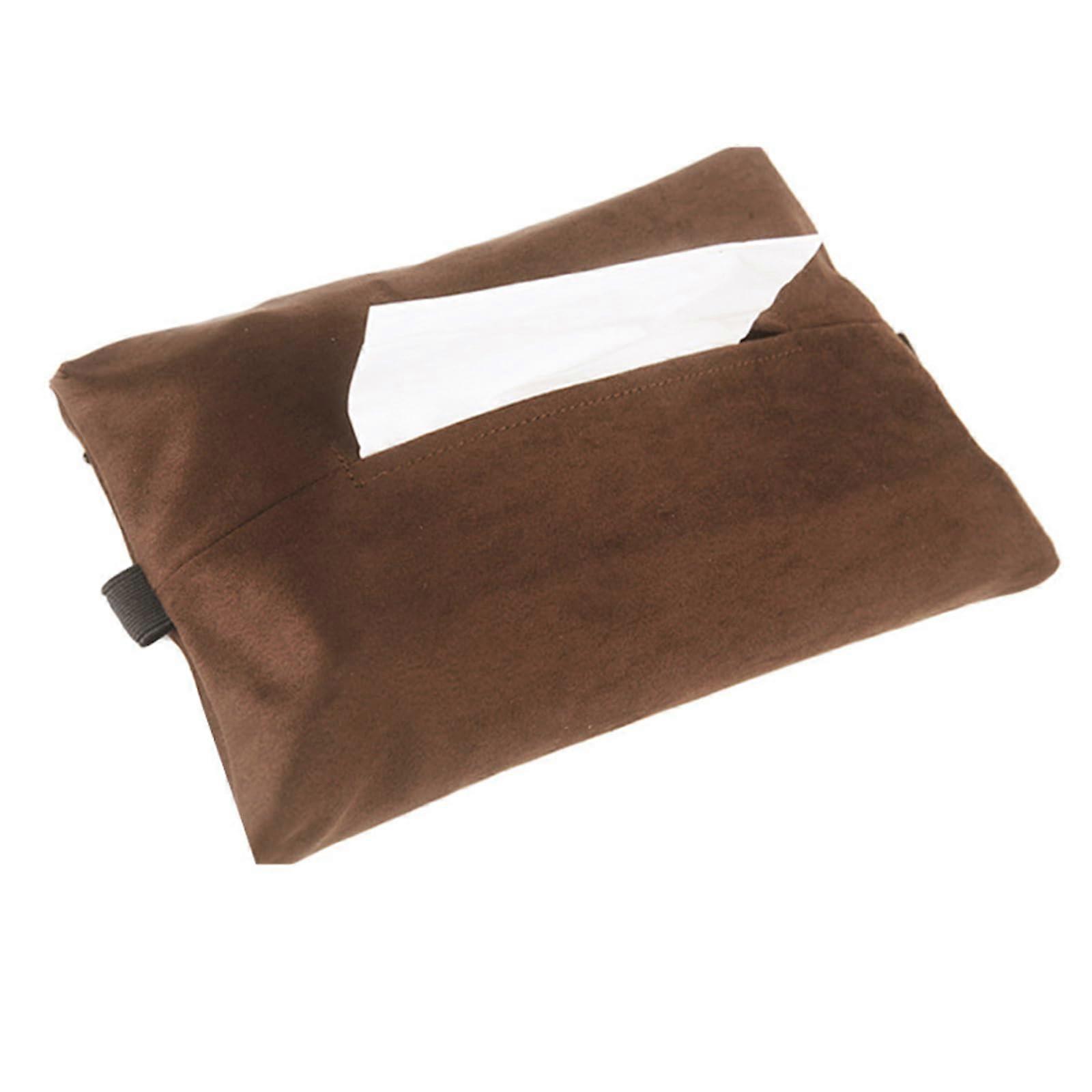 Auto Tissue Box Holder for Center Console and Rear Seat - Fits Armrest, Durable Fabric with Fixing Straps, Universal Size