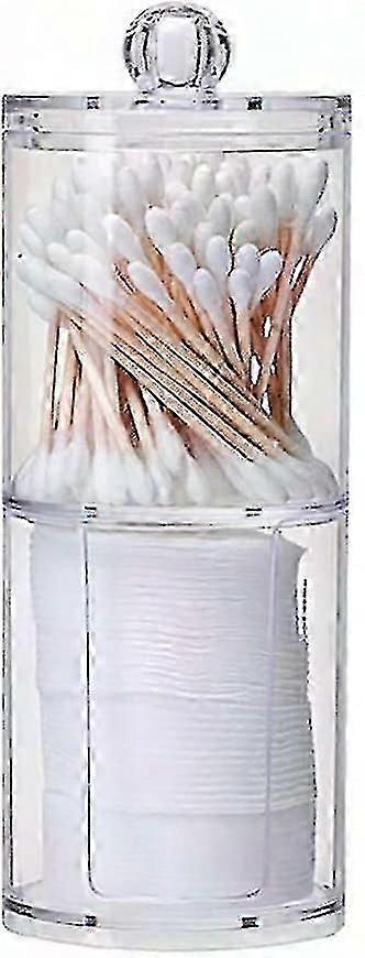 Clear Organizer Container for Cotton Swabs and Makeup Pads, Cosmetic Storage Solution