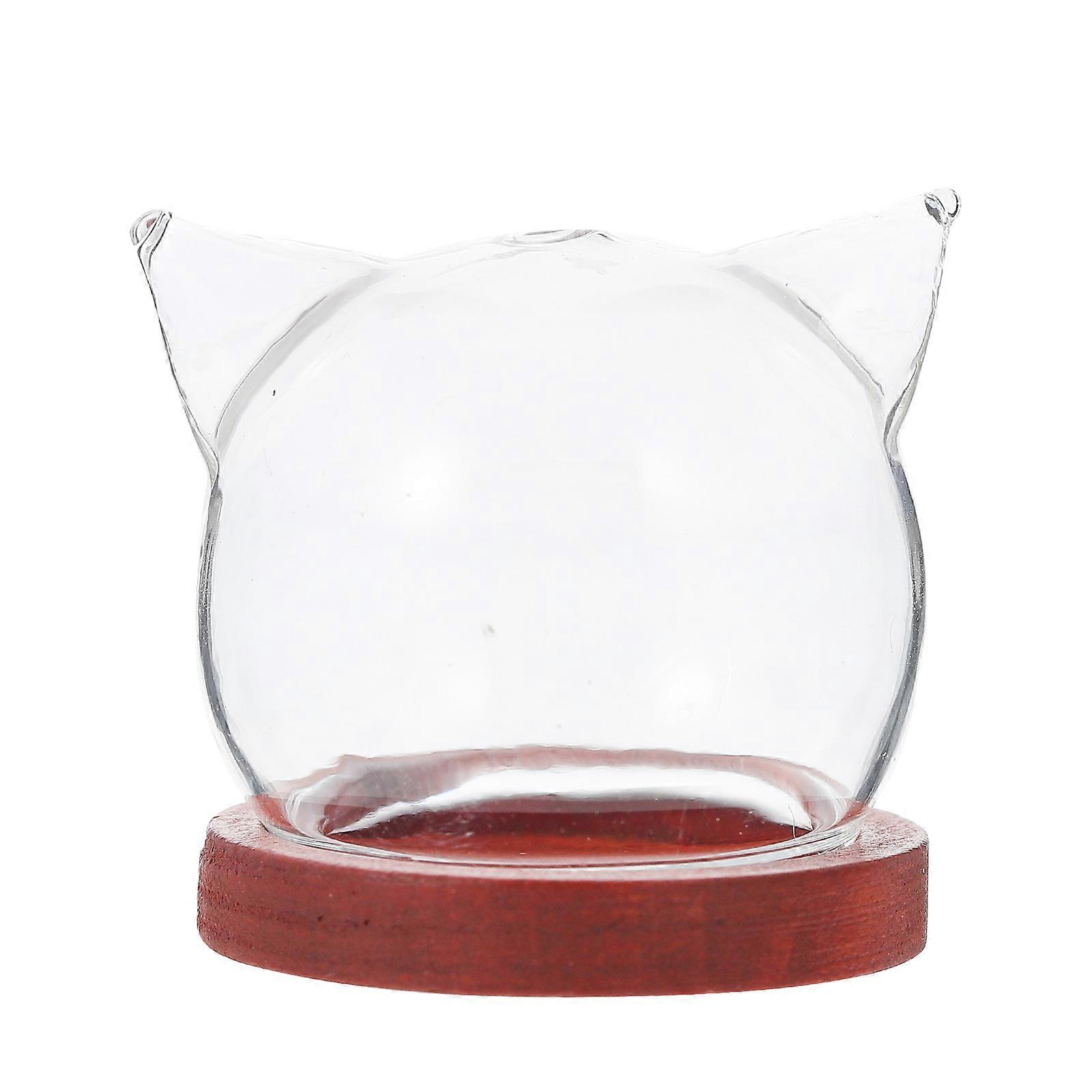 Mini Cake Cover Ornament for Decoration Glass Brown Sturdy Simple Vivid Look