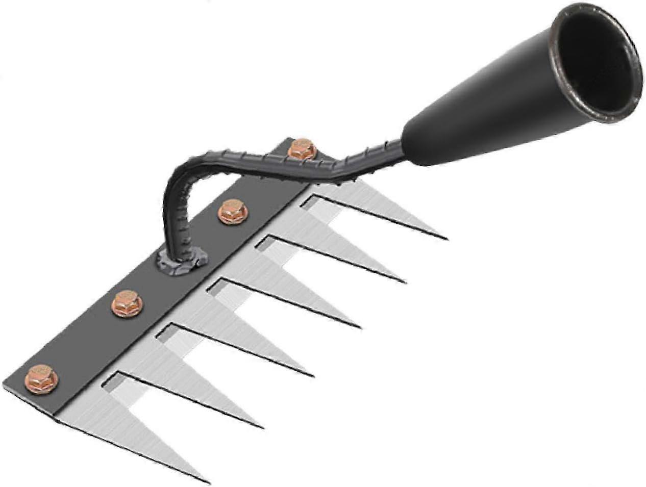 For luke Løsne jord luke Rake Hageredskaper Hagerive 6 tannrotter Såing luke Rake Hagearbeid Harv luke karbonstål