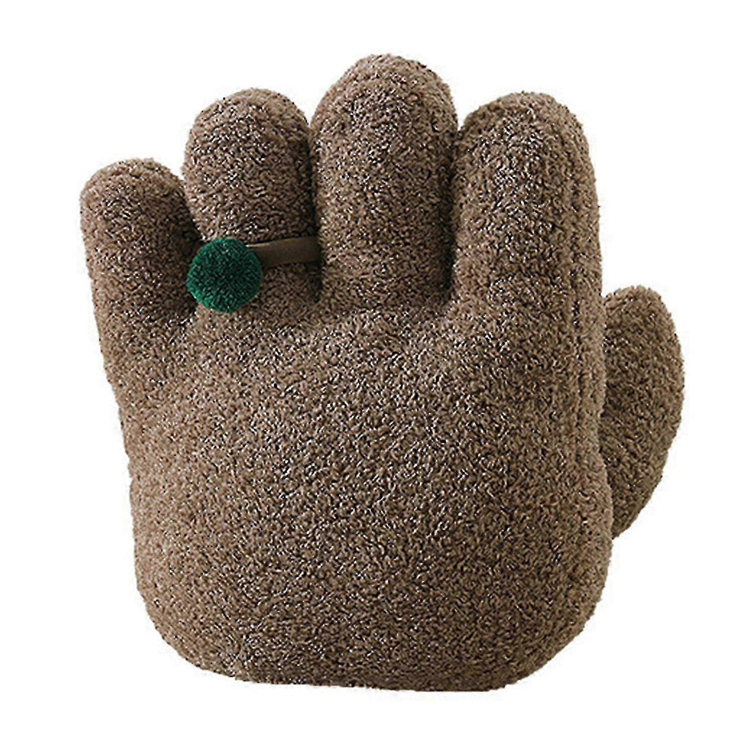 Fun Soft Hand-Shaped Alien Palm Pillow with Detachable Green Ring and Hidden Zipper