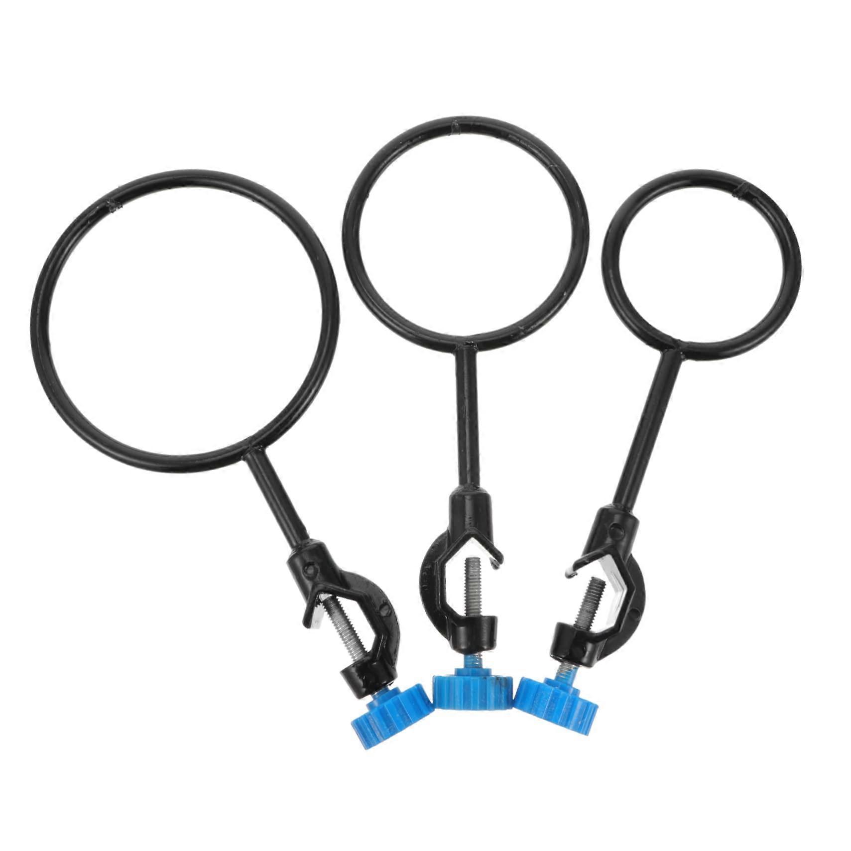 Set of 3 Laboratory Iron Support Rings for Chemistry Experiment Stand and Flask Holder
