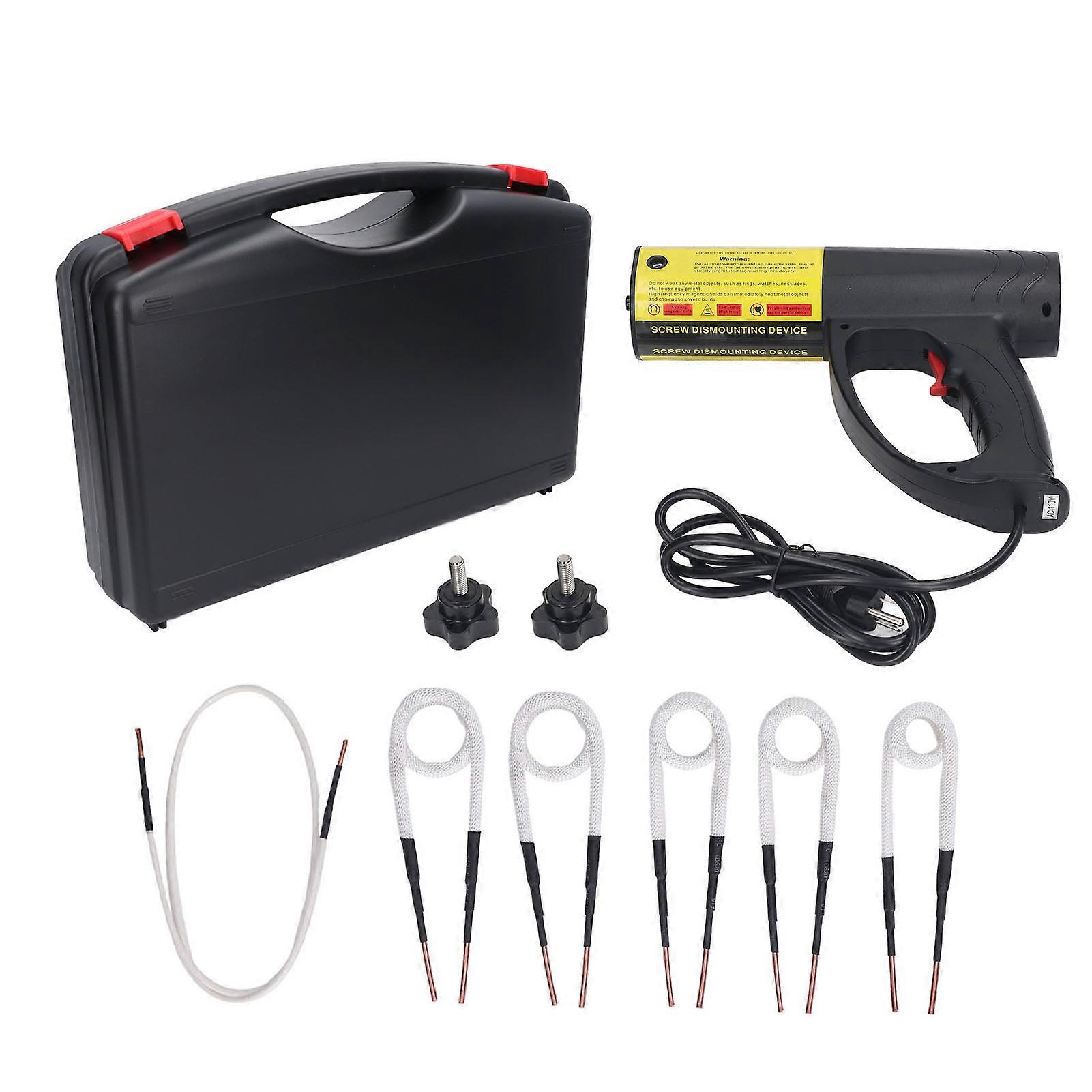 Magnetic Induction Heater Kit 1500W Flameless Heat Rusty Screw Nut Remove Bolt Buster Tool with 6 Coils US Plug 110V 15A