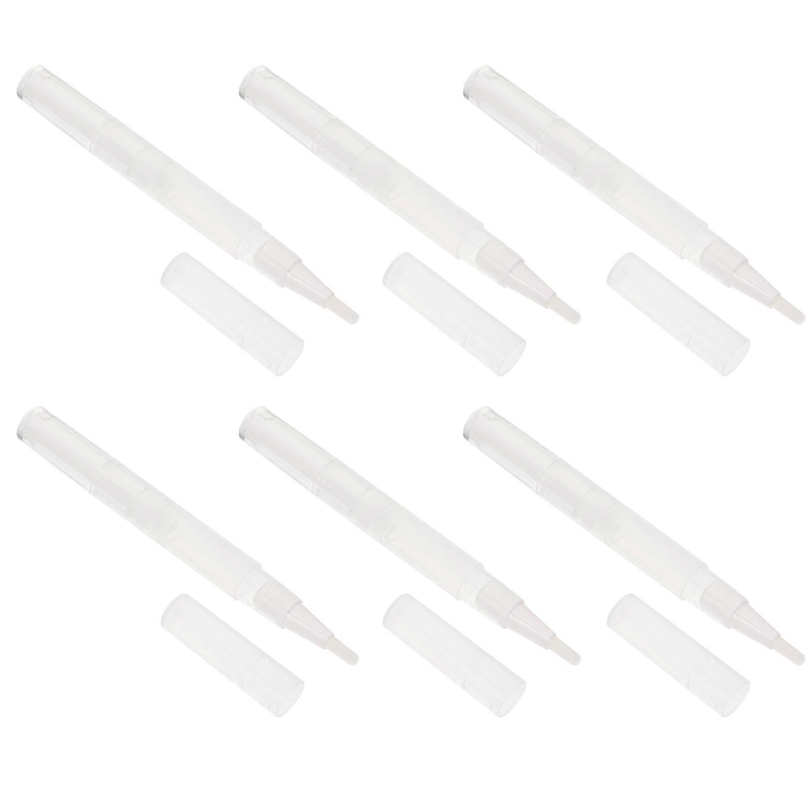 Refillable Cuticle Oil Pen Portable Applicator Made of Durable PP Material Transparent 6pcs