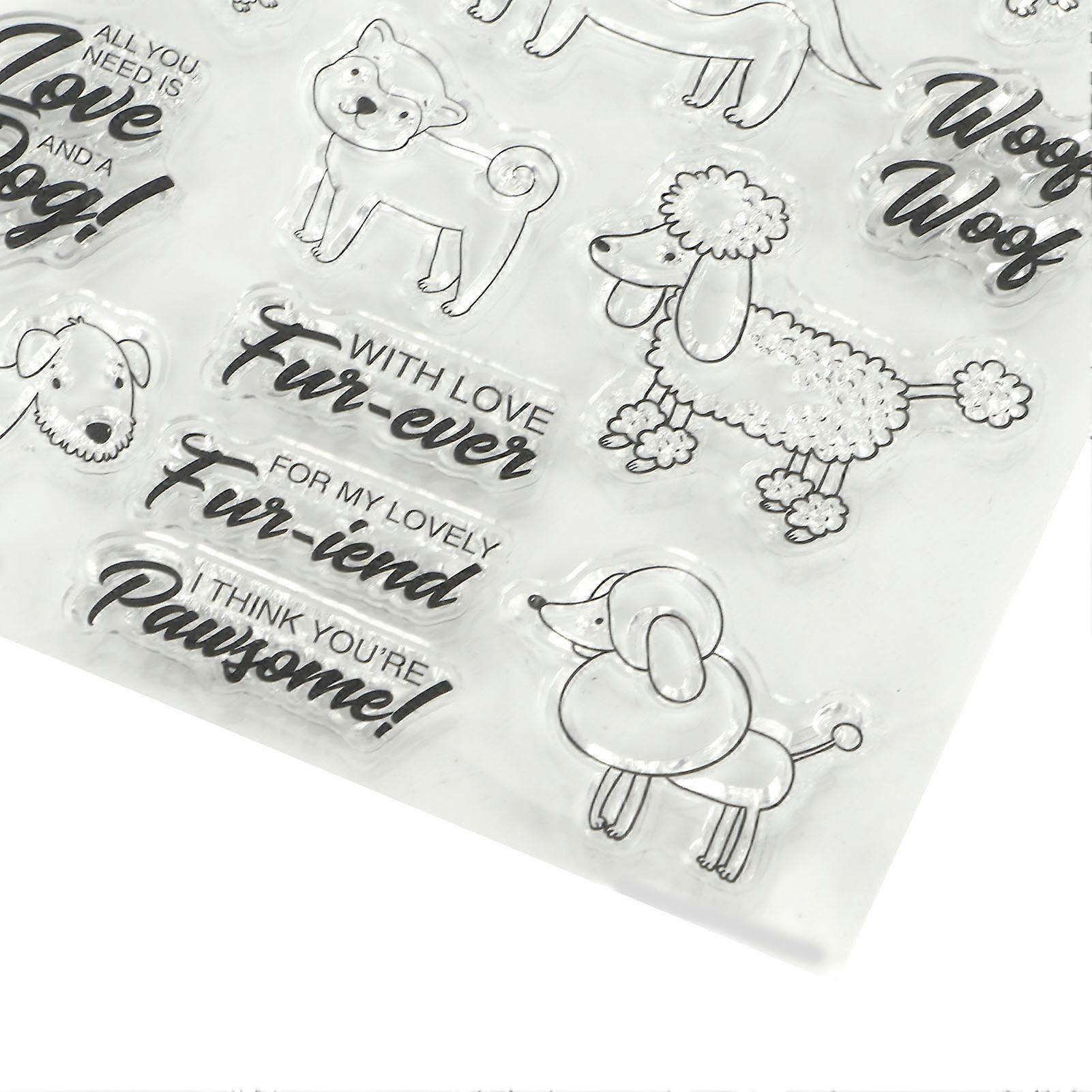 Clear Stamp Kit Unique Dog Sheep Design Transparent Stamp Embossing Cutting Die Set for DIY Scrapbook Crafts