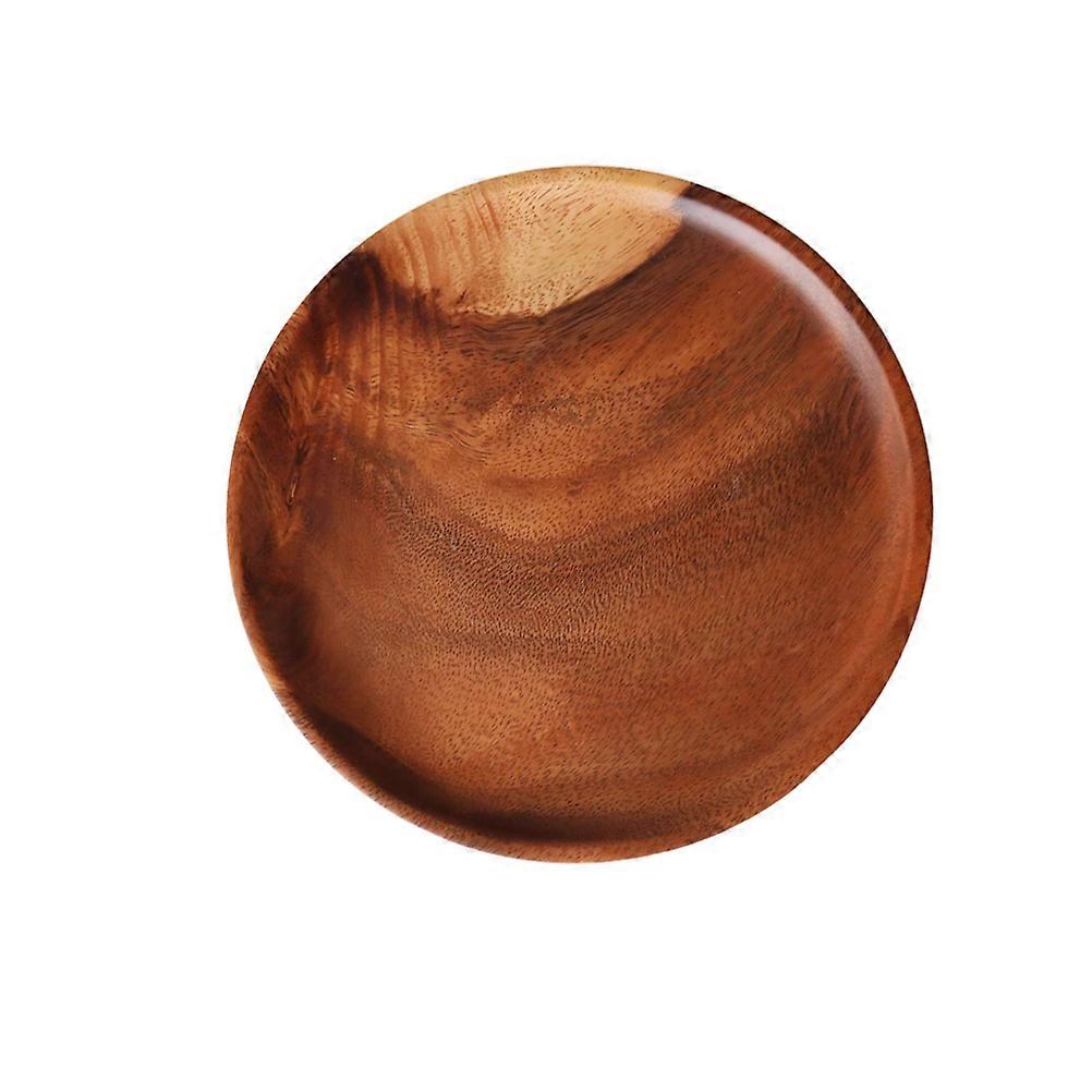 Wooden Round Tray for Party Use Creative Chocolate Composite Material Snack Plate 12CM