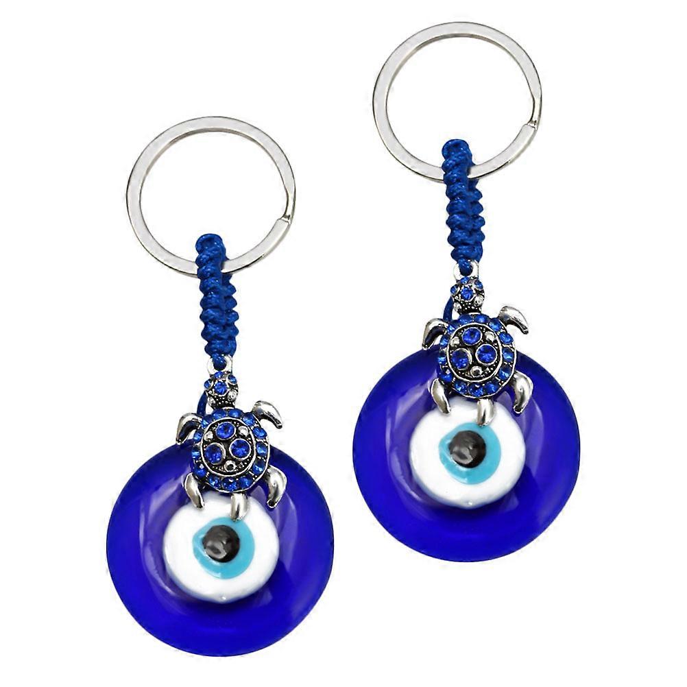 Evil Eye Key Turtle Shape Zinc Alloy Glass Daily Use Gifts 2Pcs