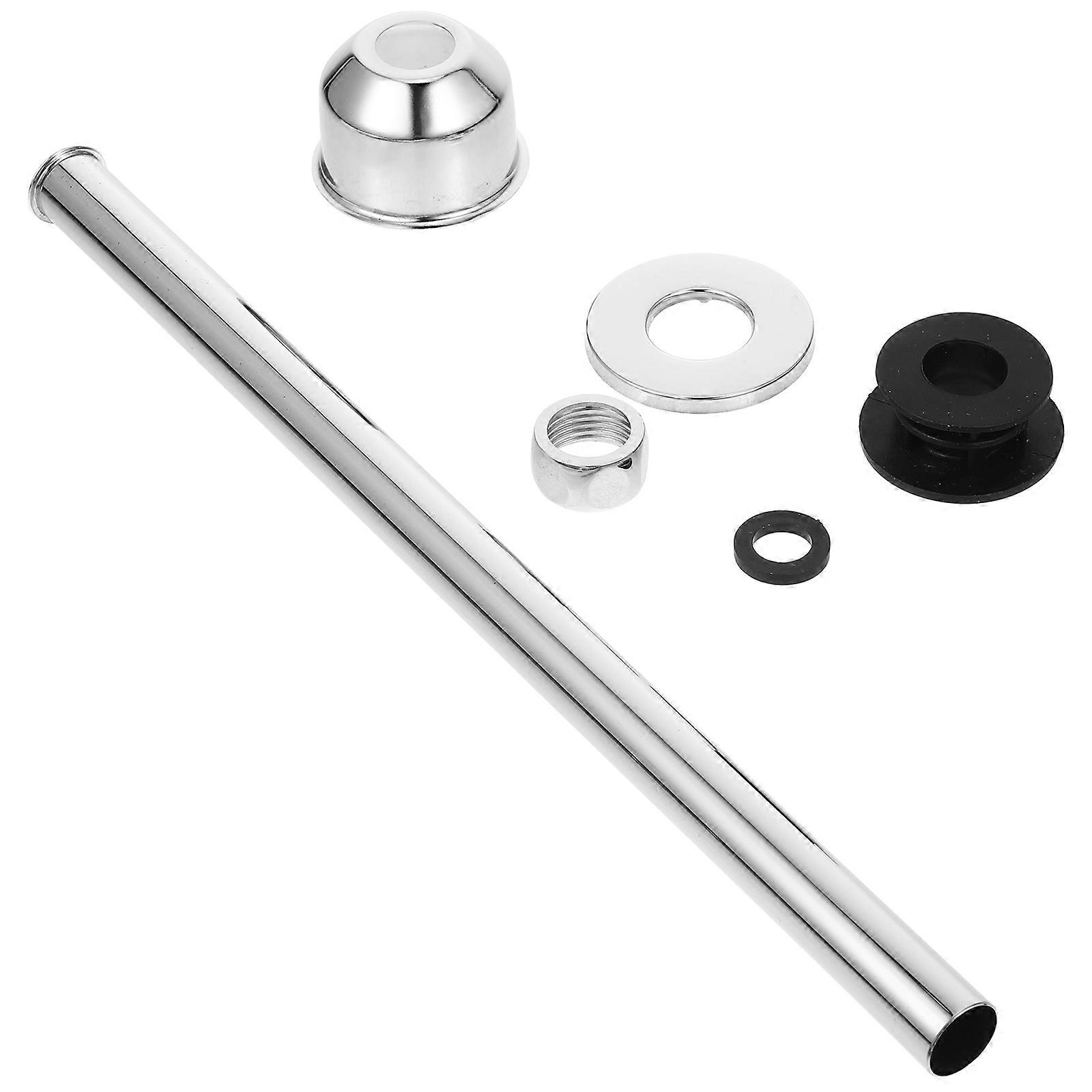 1 Set Urinal Straight Pipe with Sealing Ring Nut Bonnet Flush Valve Replacement Kit for Toilet Urinal Repair and Parts