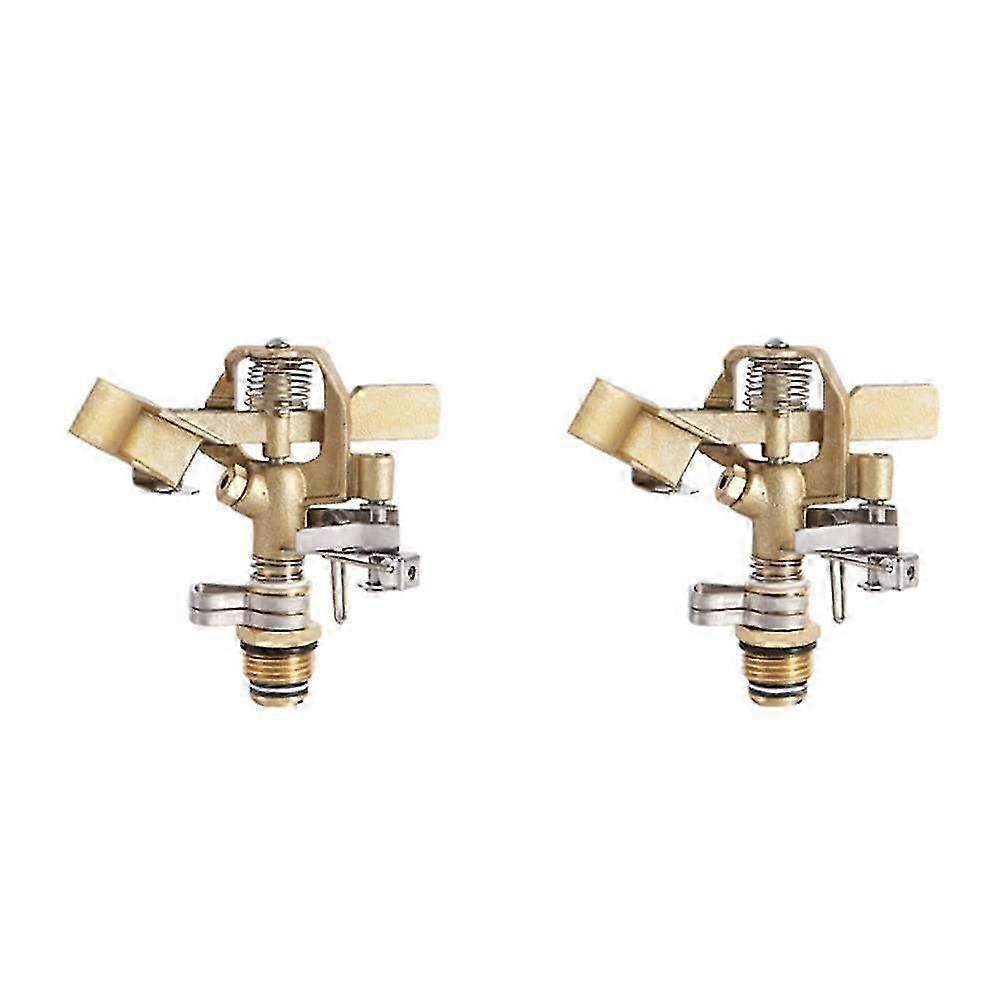 1/2 impact sprinkler made of brass, 2piece set, durable lawn sprinkler head with nozzles, adjustable from 20360 degrees large