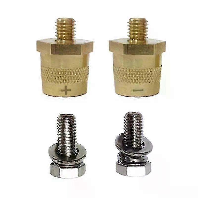 Car Terminal Pair Brass Poles Adapter 6/8mm Thread SimpleInstall