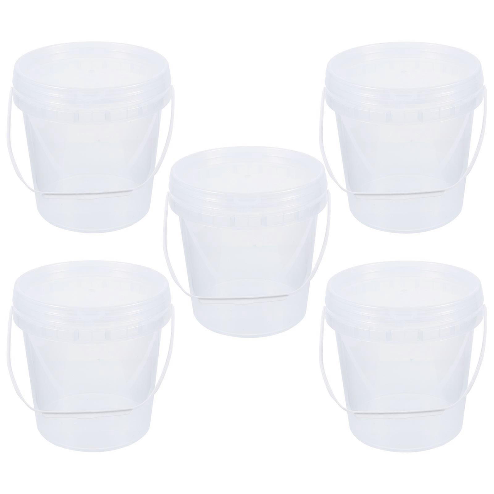 5pcs Foodgrade Icecream Storage Bucket Thicken Plastic Bucket Transparent Refrigerator Bucket
