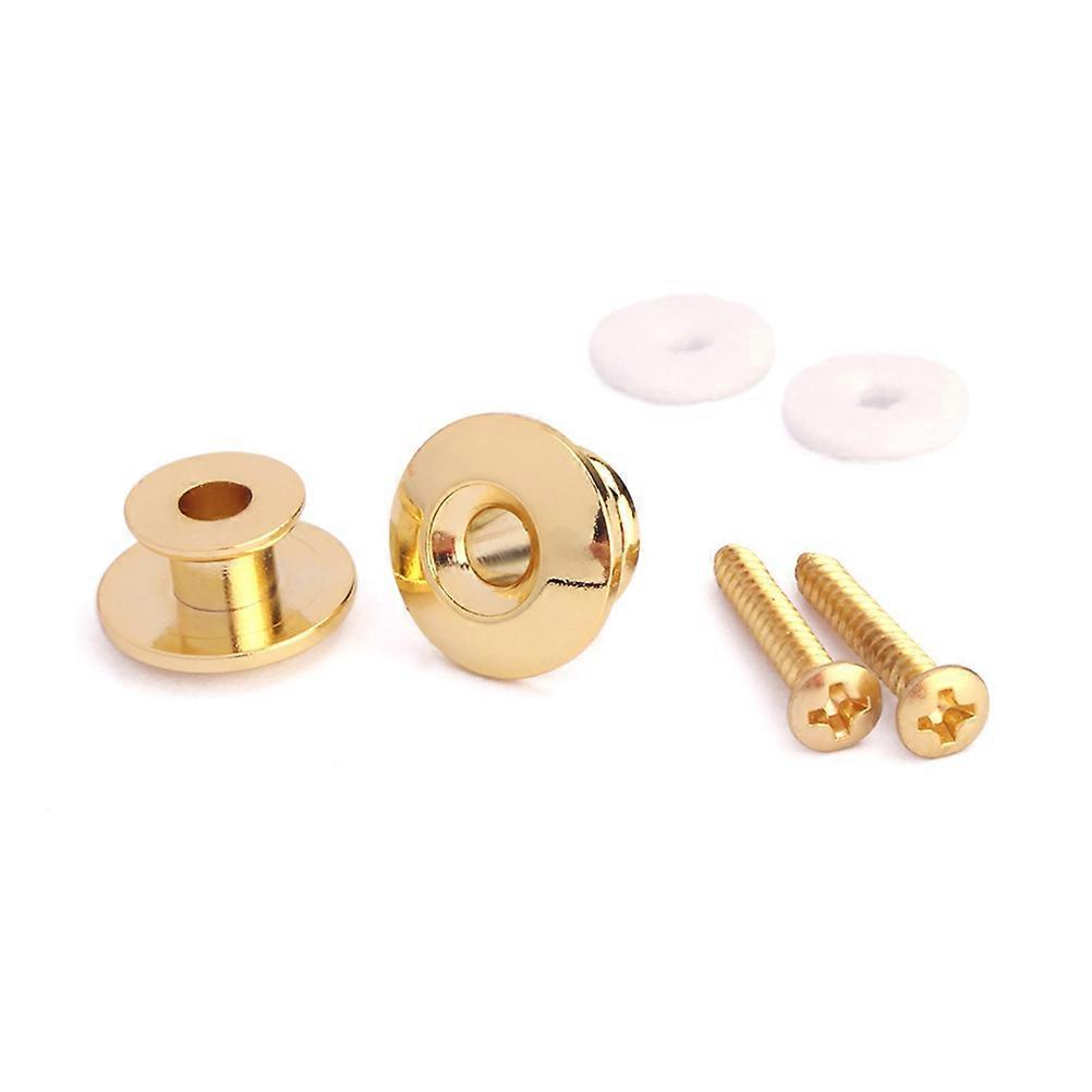 Sturdy Copper Colored Metal Guitar Strap Locks with Screws for Electric Guitar, Bass, and Mandolin – Secure Locking, Easy Installation, Replacement