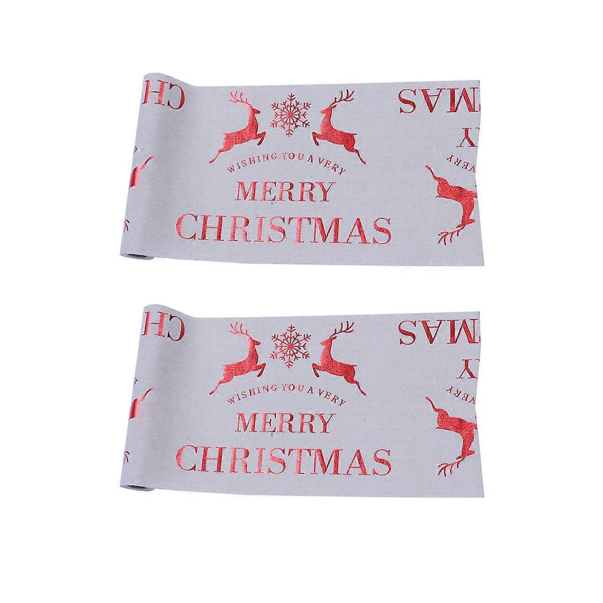 Christmas Themed Table Runner Festive Decoration Home Decoration Rectangular 270x28x0.5cm Multi Color 1Pcs
