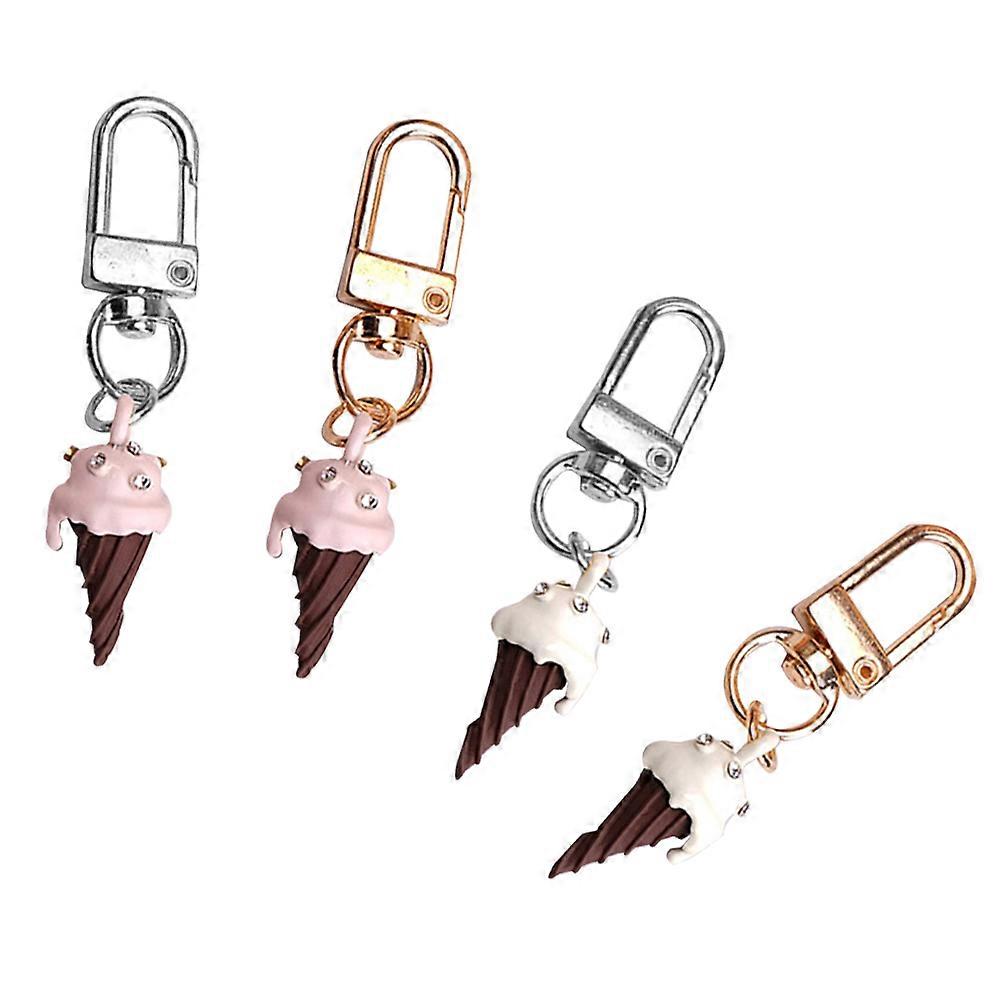 Cute Key Chain Ice Cream Resistant Accessory For Teens Colorful 4Pcs