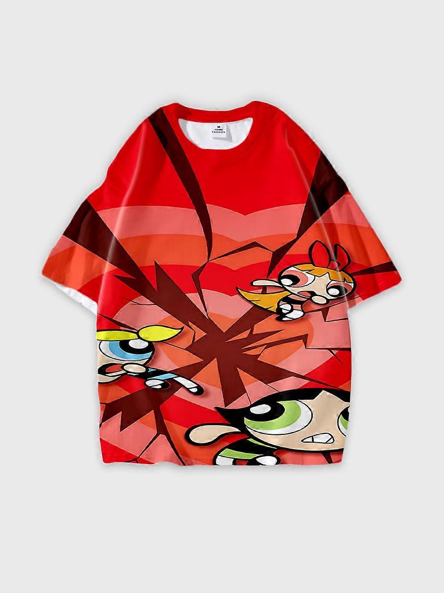 T-shirt round neck Cartoon Pattern loose short sleeve C280