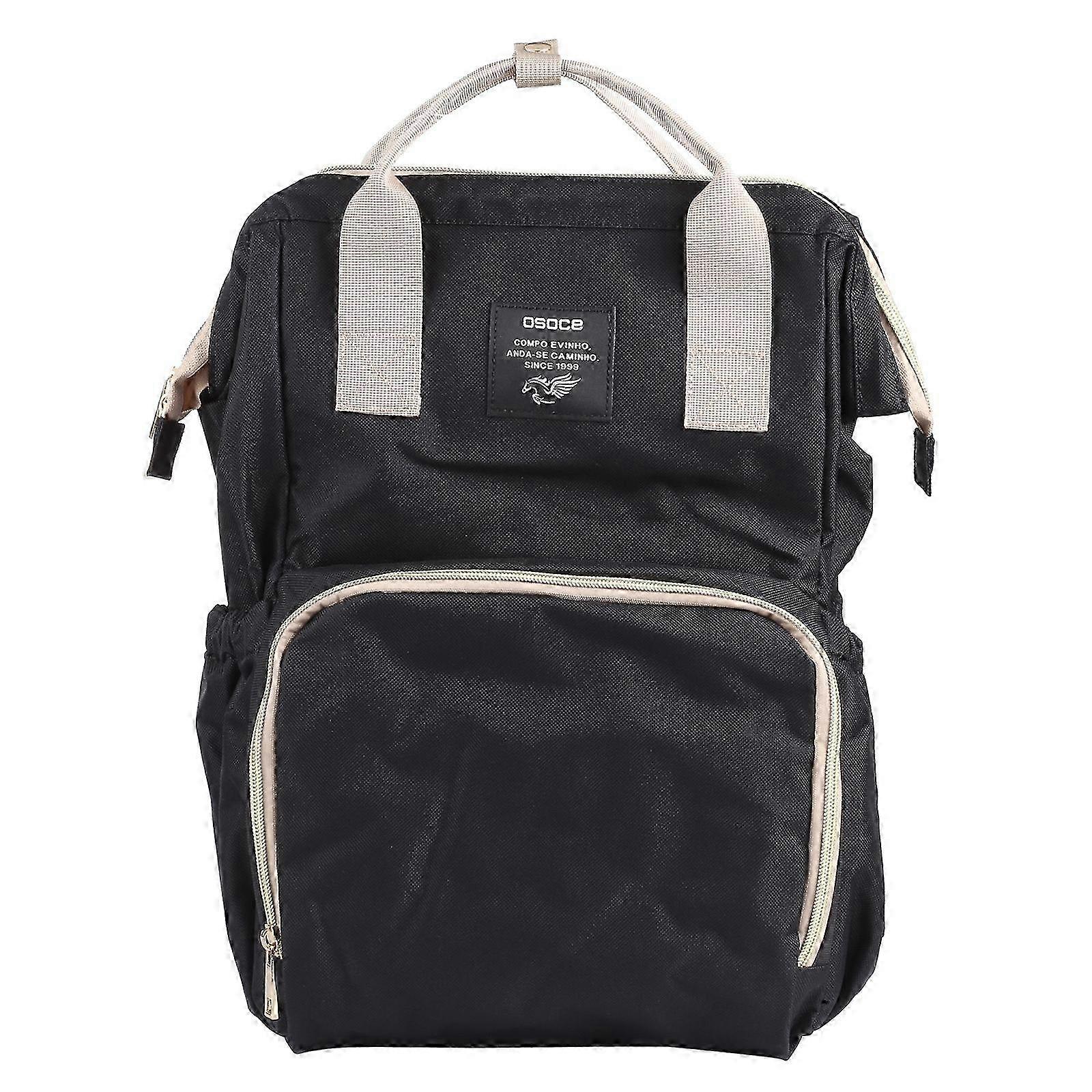 2025 OSOCE Multi-function Mummy Bag Shoulder Large Capacity Storage Maternal and Child Package Light Simple Travel Bag(Black)
