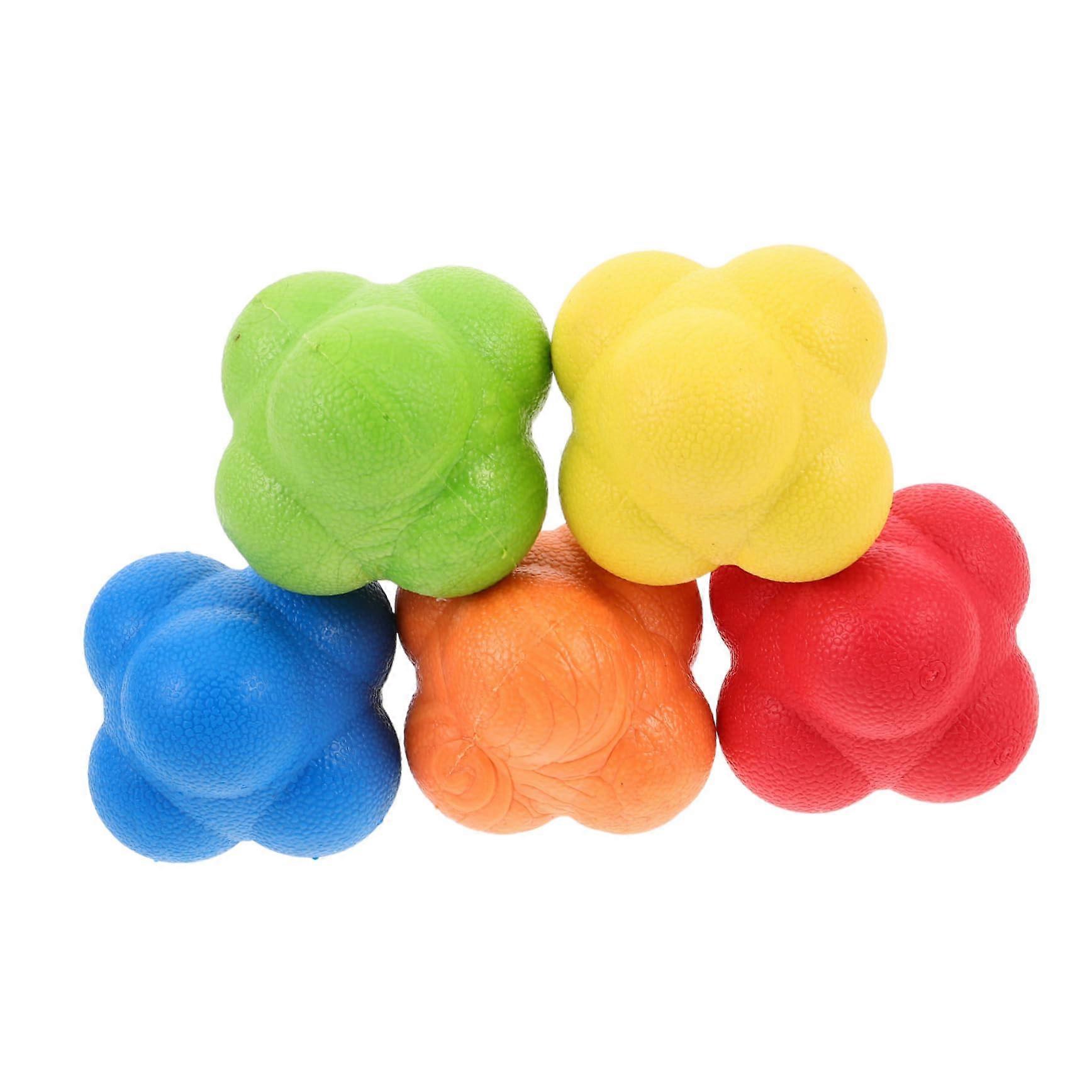 5 hexagonal training balls for handeye coordination and reaction training for sports and fitness.