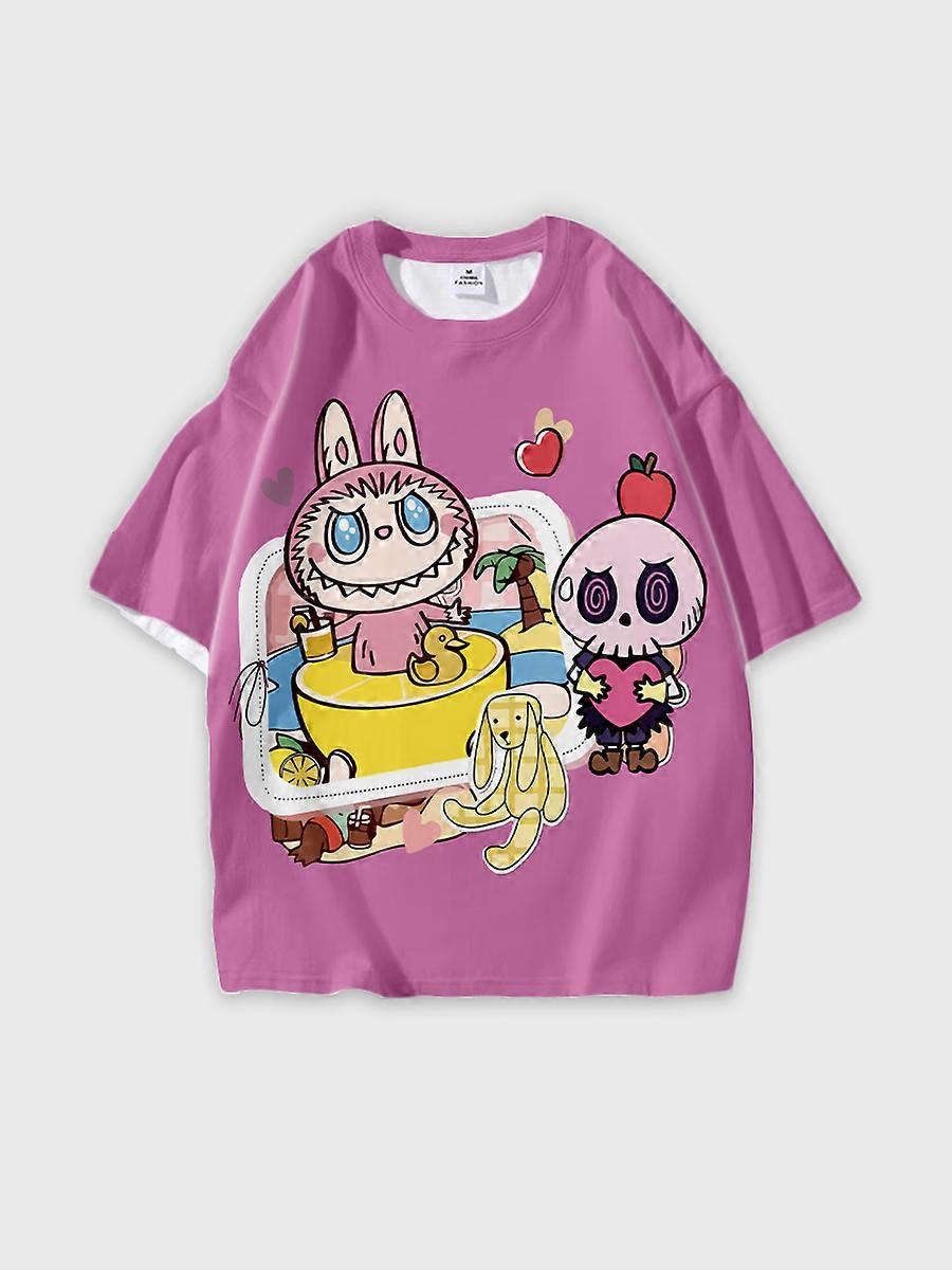 T-shirt round neck Pattern loose short sleeve P2010