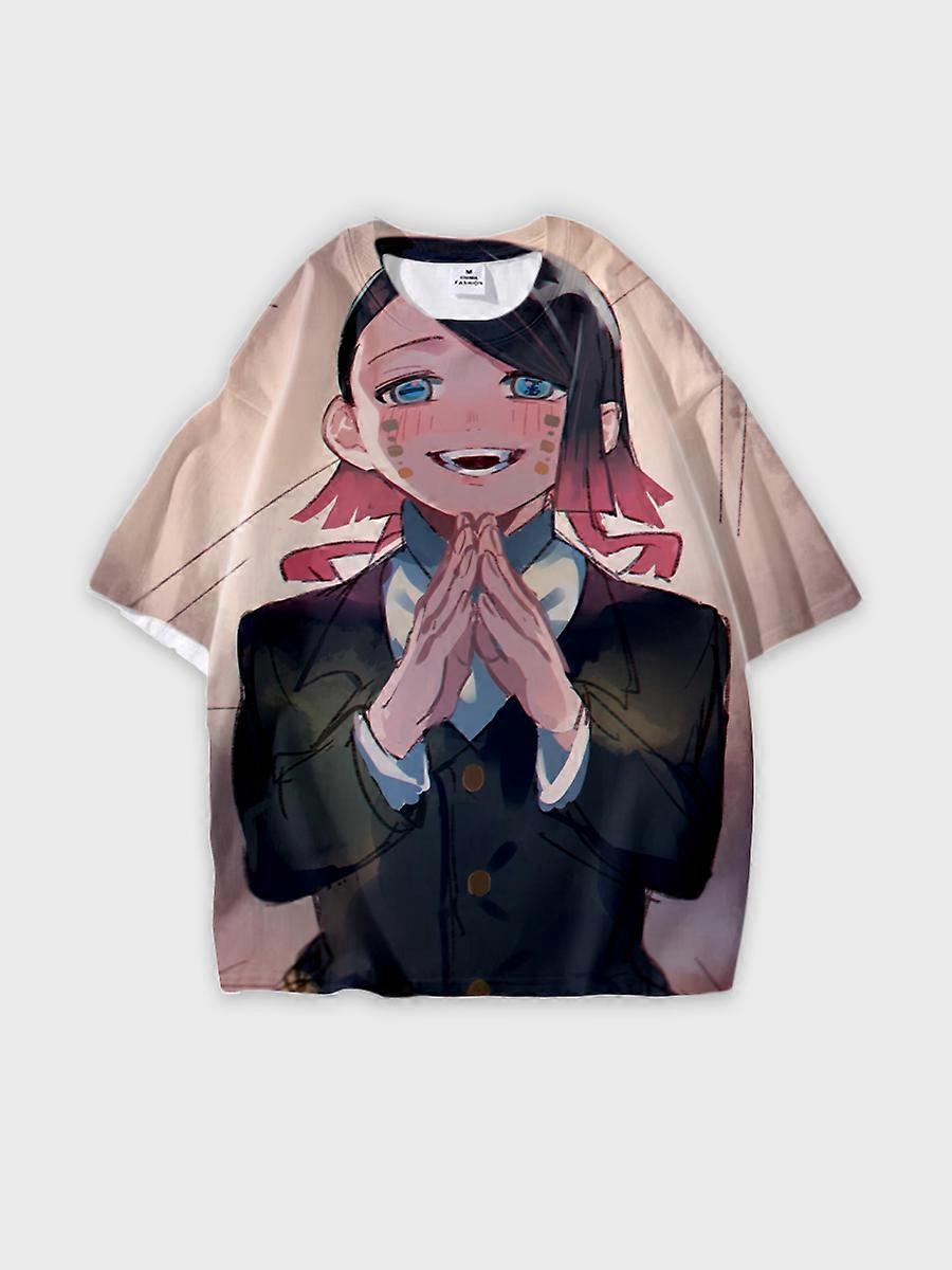 T-shirt round neck Character Pattern loose short sleeve P40