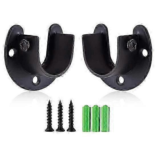 Rustproof Closet Rod Bracket Set with Screws - Corrosion Resistant Curtain Rod Holder & Support Kit for Easy Installation