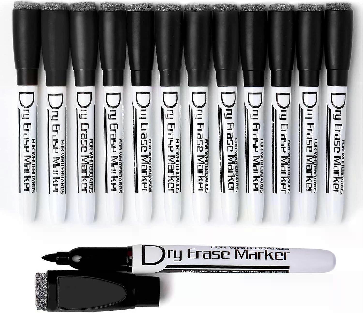 Dry Erase Markers, 12Pcs Magnetic with Eraser Low Odor Fine Tip Whiteboard Markers