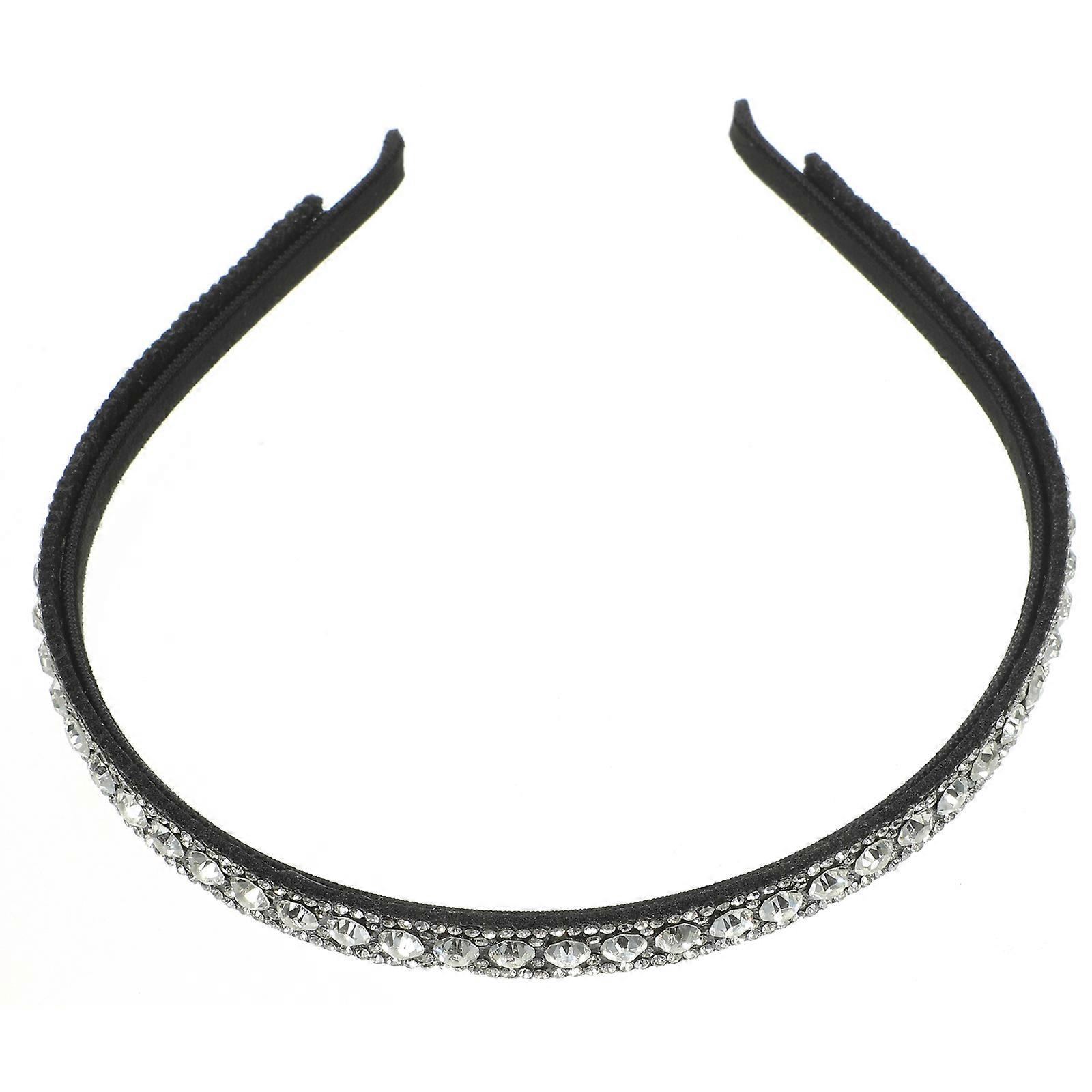 مشط شعر حجر الراين دائم للزينة عقال أبيض مضاد للانزلاق للنساء 1 قطعة