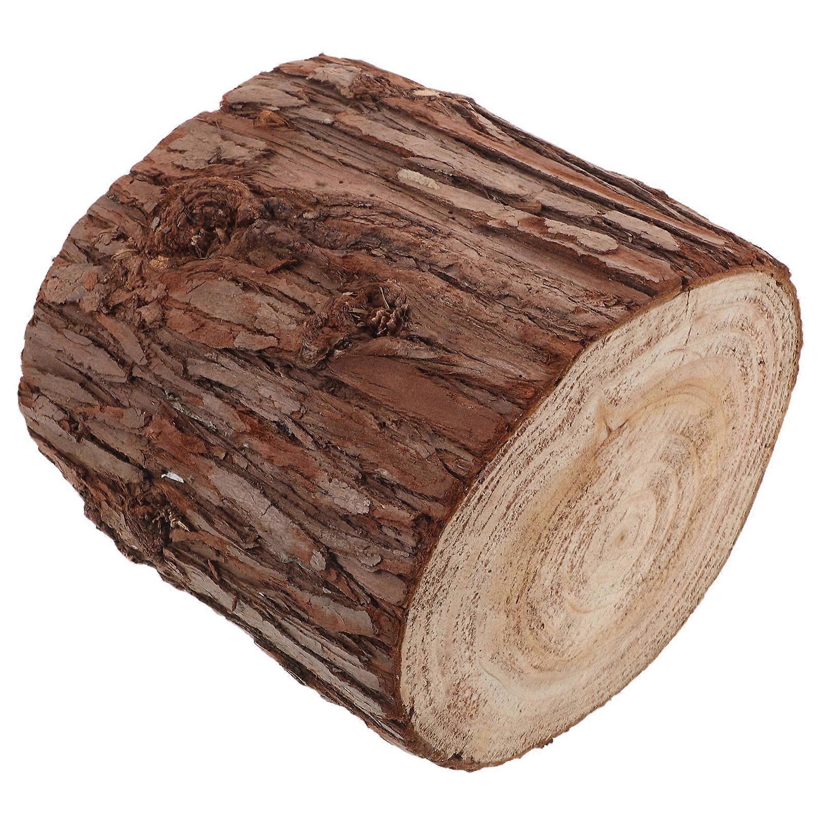 Natural Solid Wood Pedestal Table Stump Candle Holder Tree Stump Ornament for Weddings, Parties & Home Decor – High, Bark Texture, Sturdy Multi