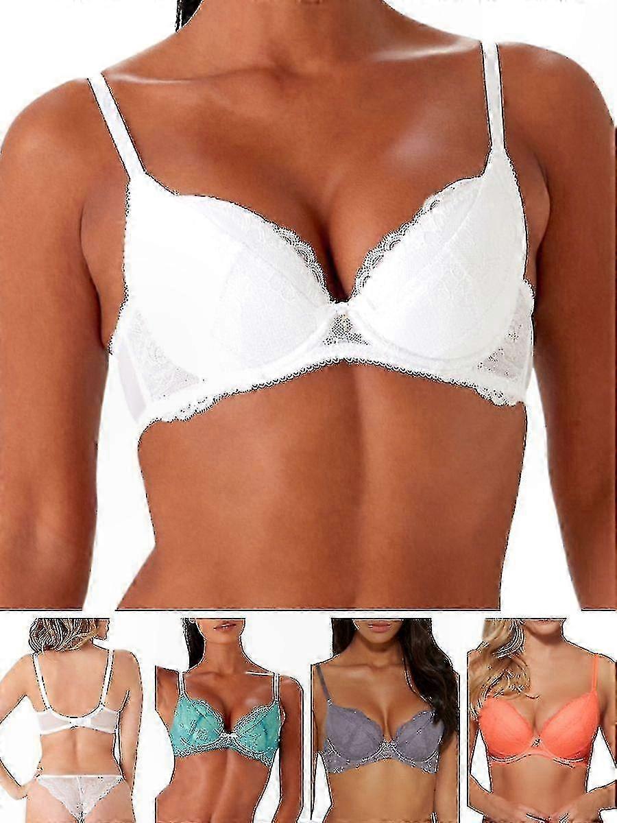Enhanced Support Lace Plunge Bra with Padding
