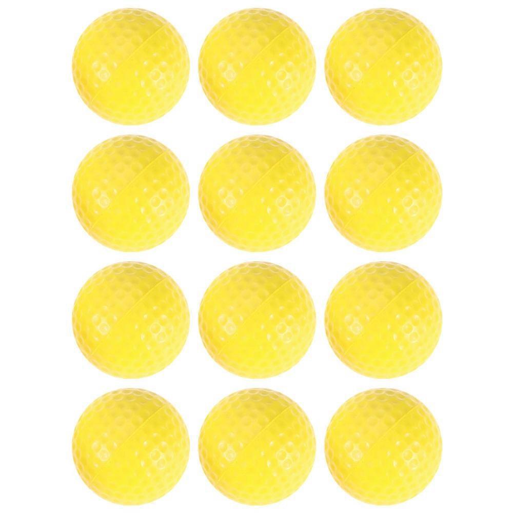 12pcs Yellow Indoor Golf Practice Balls Lightweight Training Tool for Swing Practice Indoors or Outdoors to Enhance Golf Skills