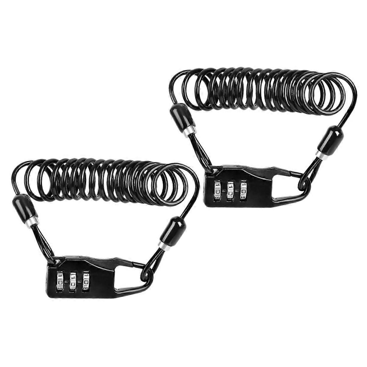 2 Pack Bike Combination Lock with Resettable 5-Digit Code for Theft Protection, Black