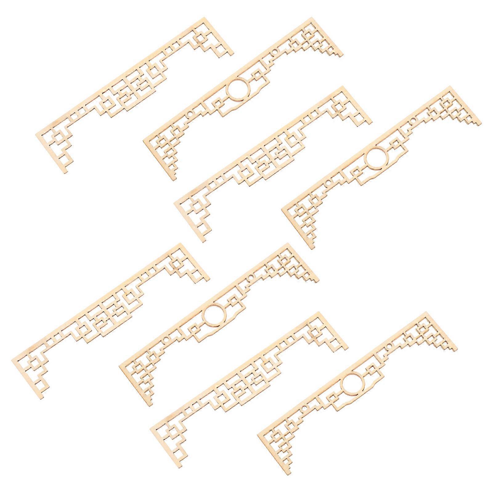 8pcs Beige Mini Wood Door Accessories for Chinese Architectural Models – Enhance Model House Authenticity with Realistic Screen Divider Dollhouse