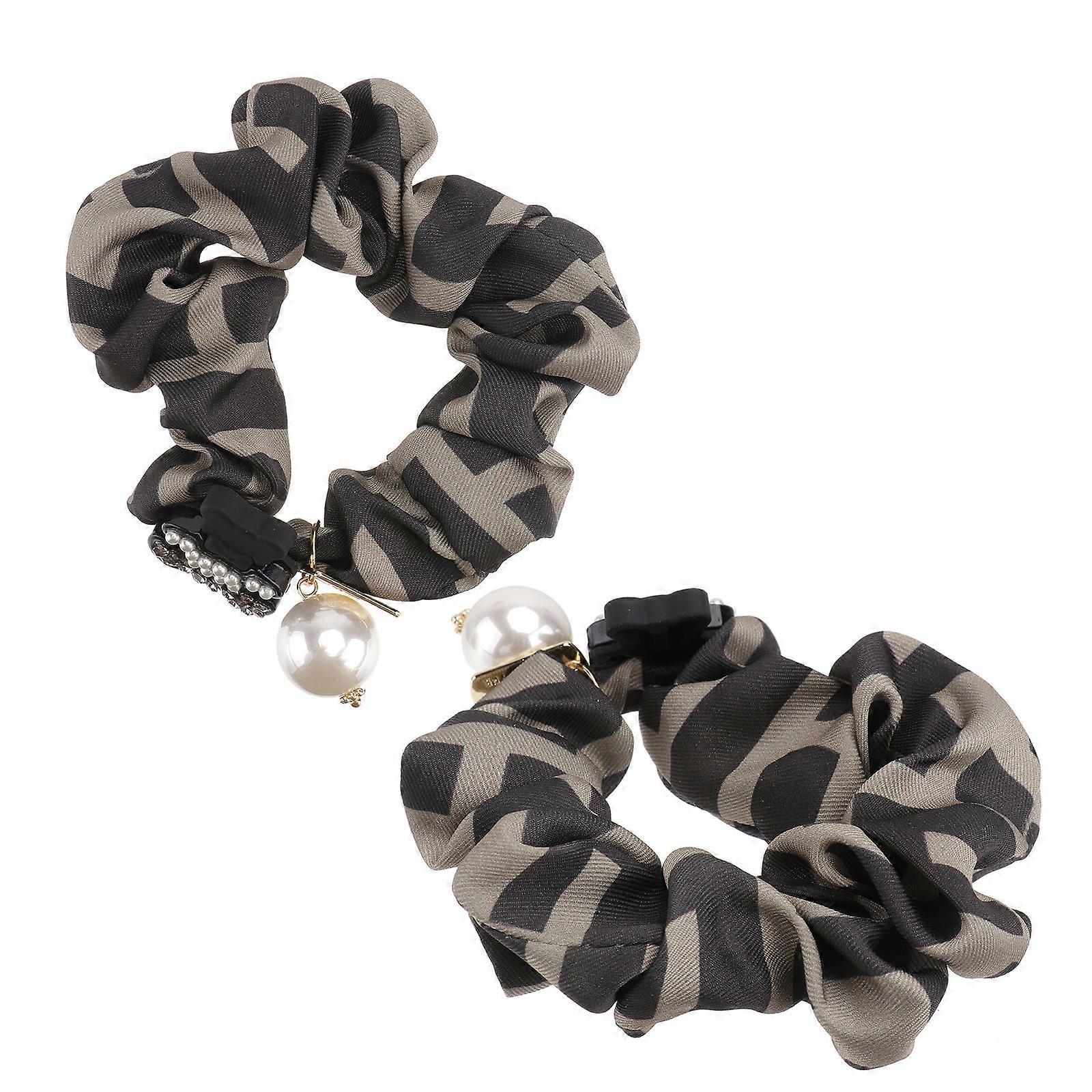 Durable Large Stretch Hair Ties 2Pcs Elastic Hair Bands For Girls Suitable For Photo Shoots Dancing And School Uniform Matching Retro Style