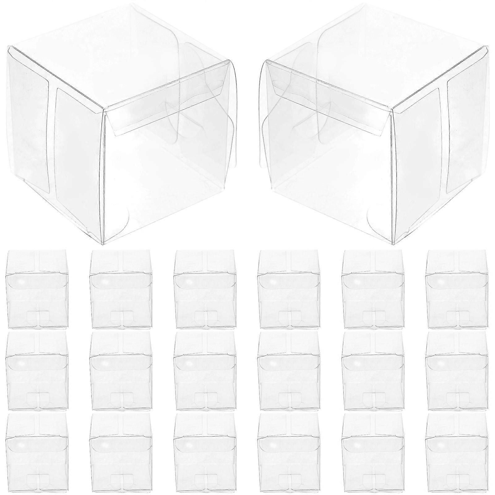 Simple Design Transparent Boxes For Bakery Grocery Store 5X5X5CM Foldable Storage 20Pack