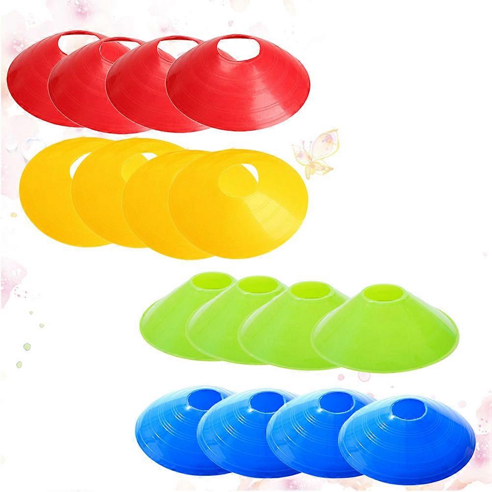 Football Training Sign Dish Plate Cone Obstacle Marker Tray Assorted Color 16Pcs Perfect For Soccer Training And Outdoor Activities