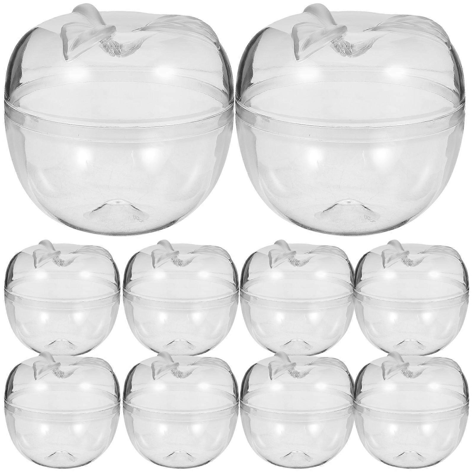 10pcs Apple Shaped Transparent Storage Containers Creative Candy Boxes for Christmas Party, Ideal for Nuts, Cookies & Chocolates Fun & Adorable