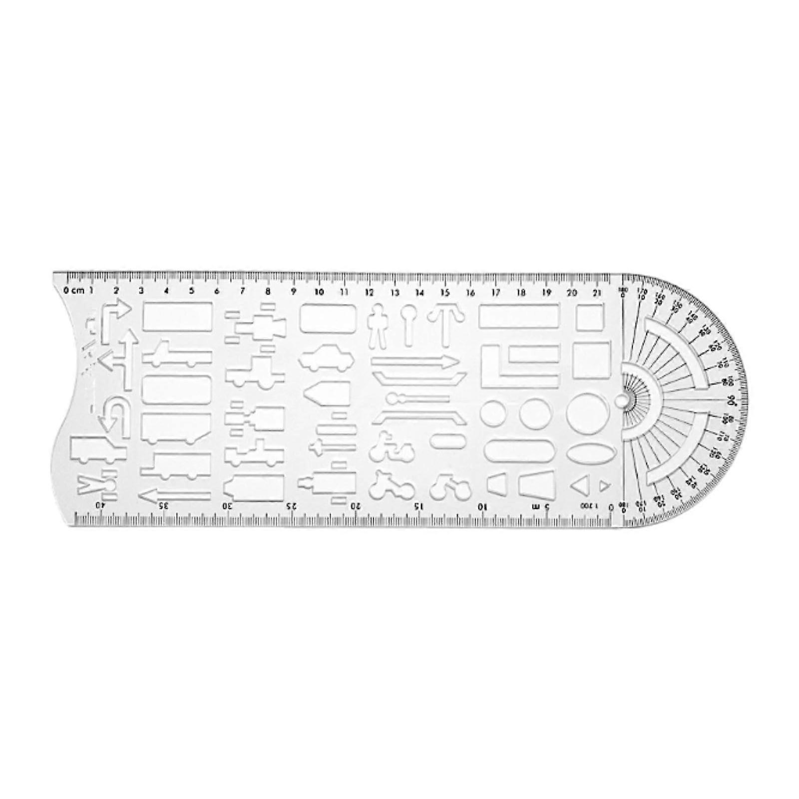 Traffic Accident Drawing Ruler, Vehicle Diagram Template, Marking Stencil, Portable On-Site Template, White