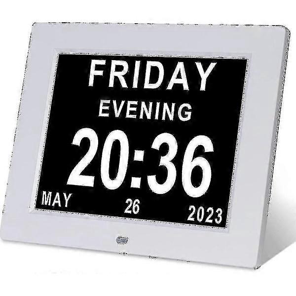 Dementia Clock - Clock for Alzheimer's - Large Digital Calendar Clock for Seniors, Clock with Day and Date F -gt