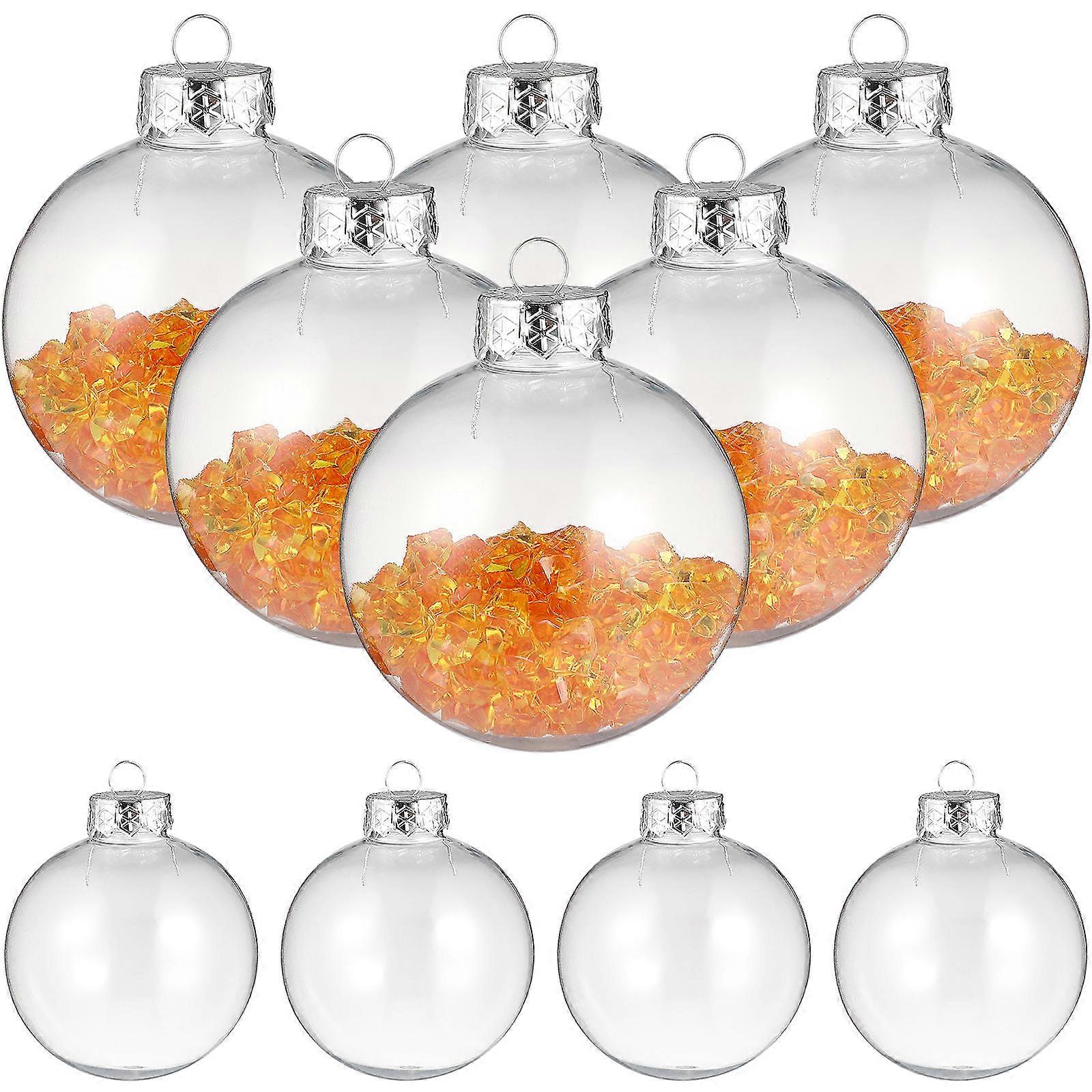 20 قطعة كرات معلقة مجوفة زينة شفافة لعيد الميلاد كرات واضحة قابلة للتعبئة