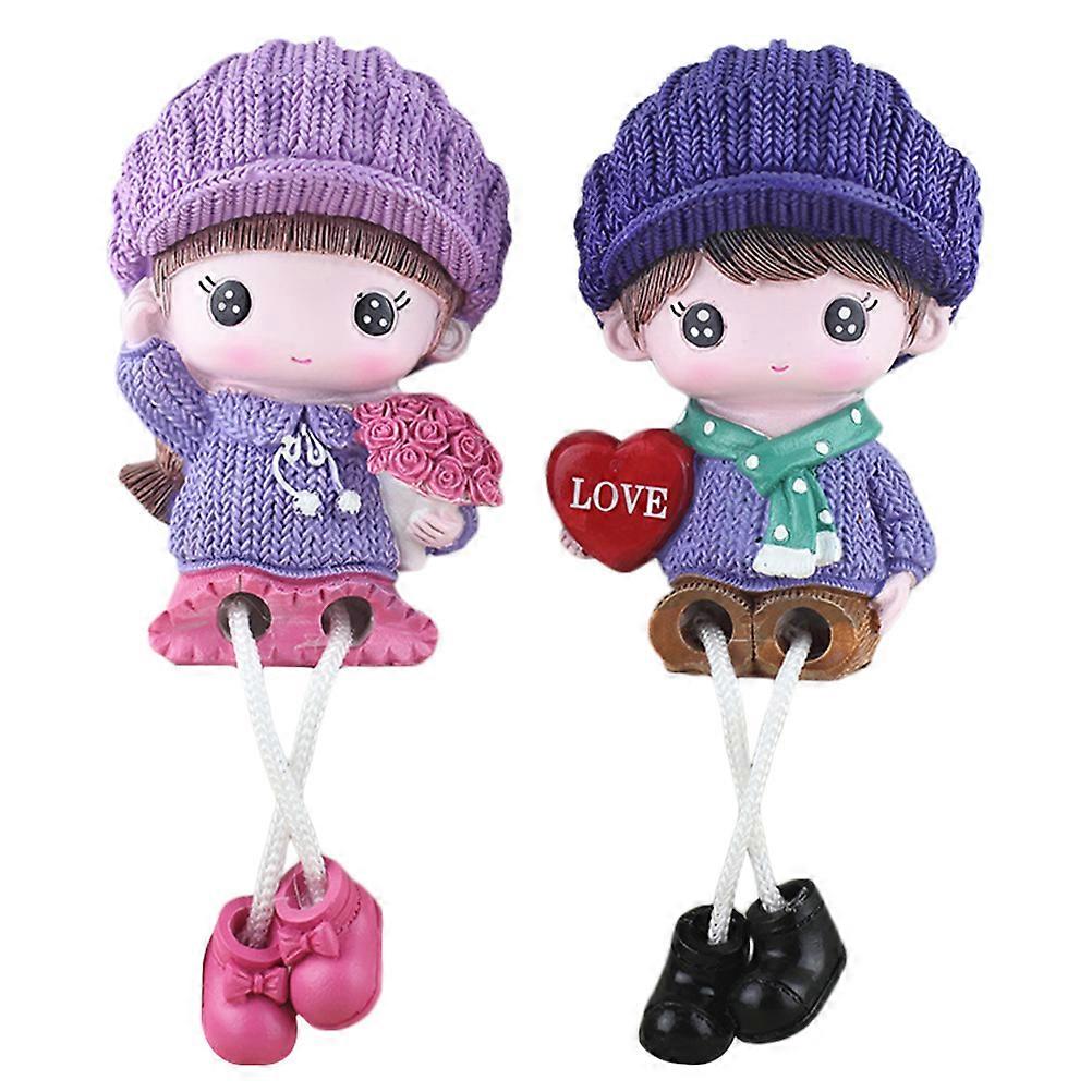 Creative Couple Decoration Office Desktop With Practical Resin Figurines Assorted Color 2 Pcs