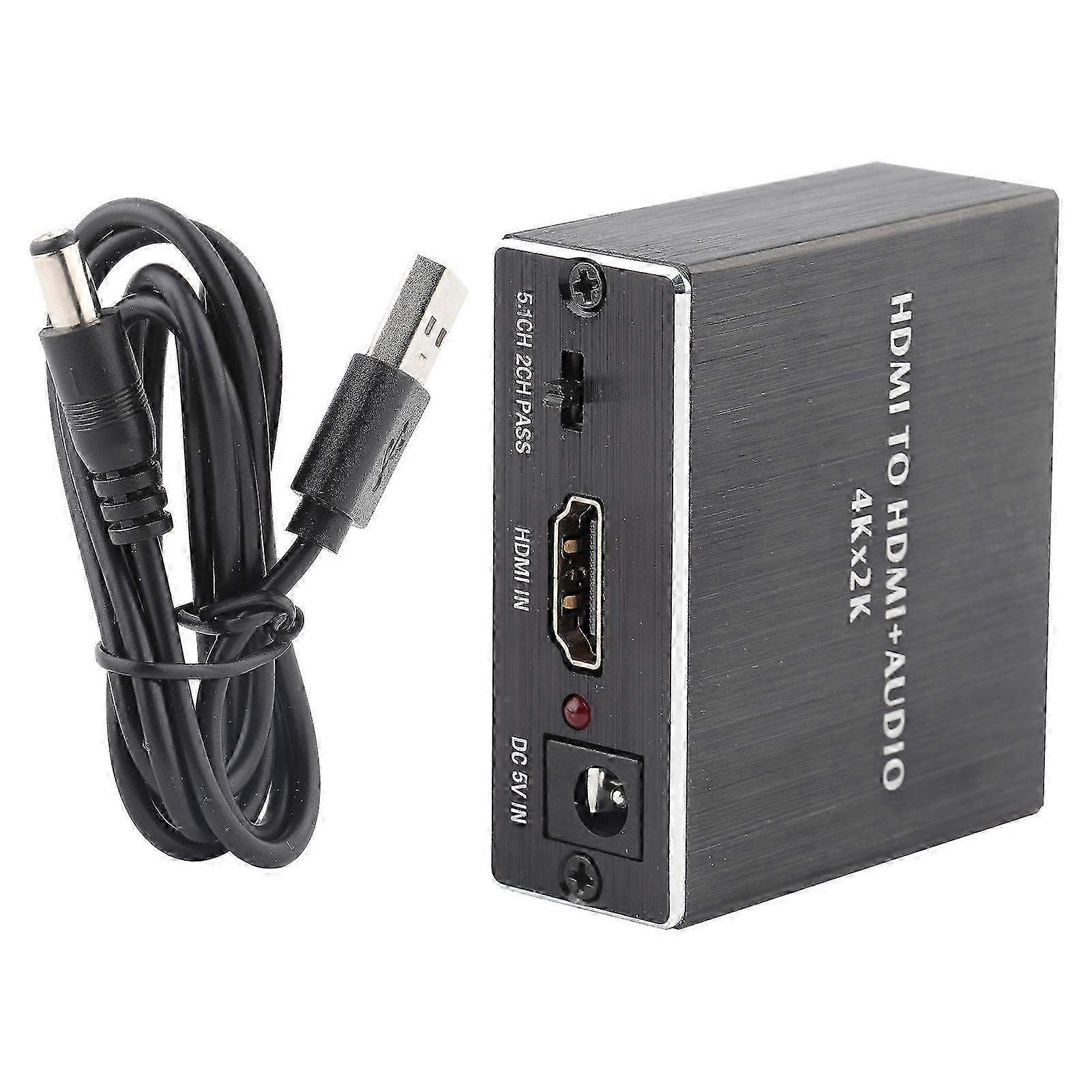 4K*2K HDMI Audio Splitter & Extractor Converter - HDMI to HDMI + SPDIF & 3.5mm Audio Output for Enhanced Sound Distribution