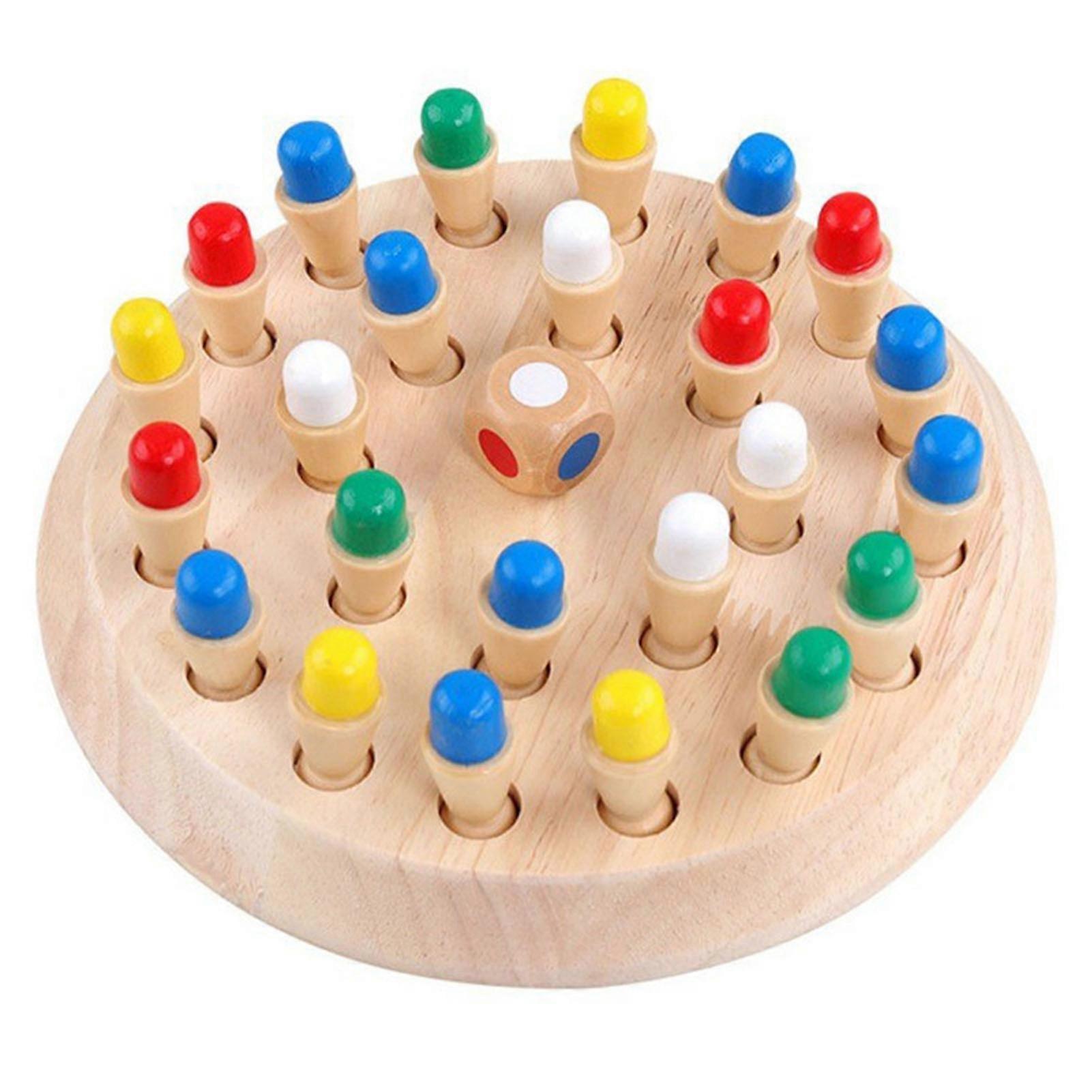 Wooden Memory Chess Board Game Educational Color Memory Match Training Chess Toy for Baby