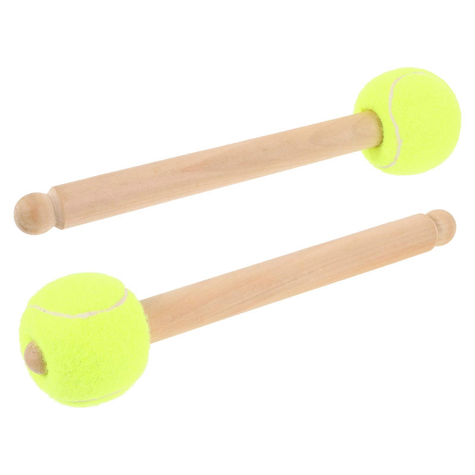 Green Wooden Felt Drum Mallet for Performance Lightweight Portable Percussion Instrument 2pcs