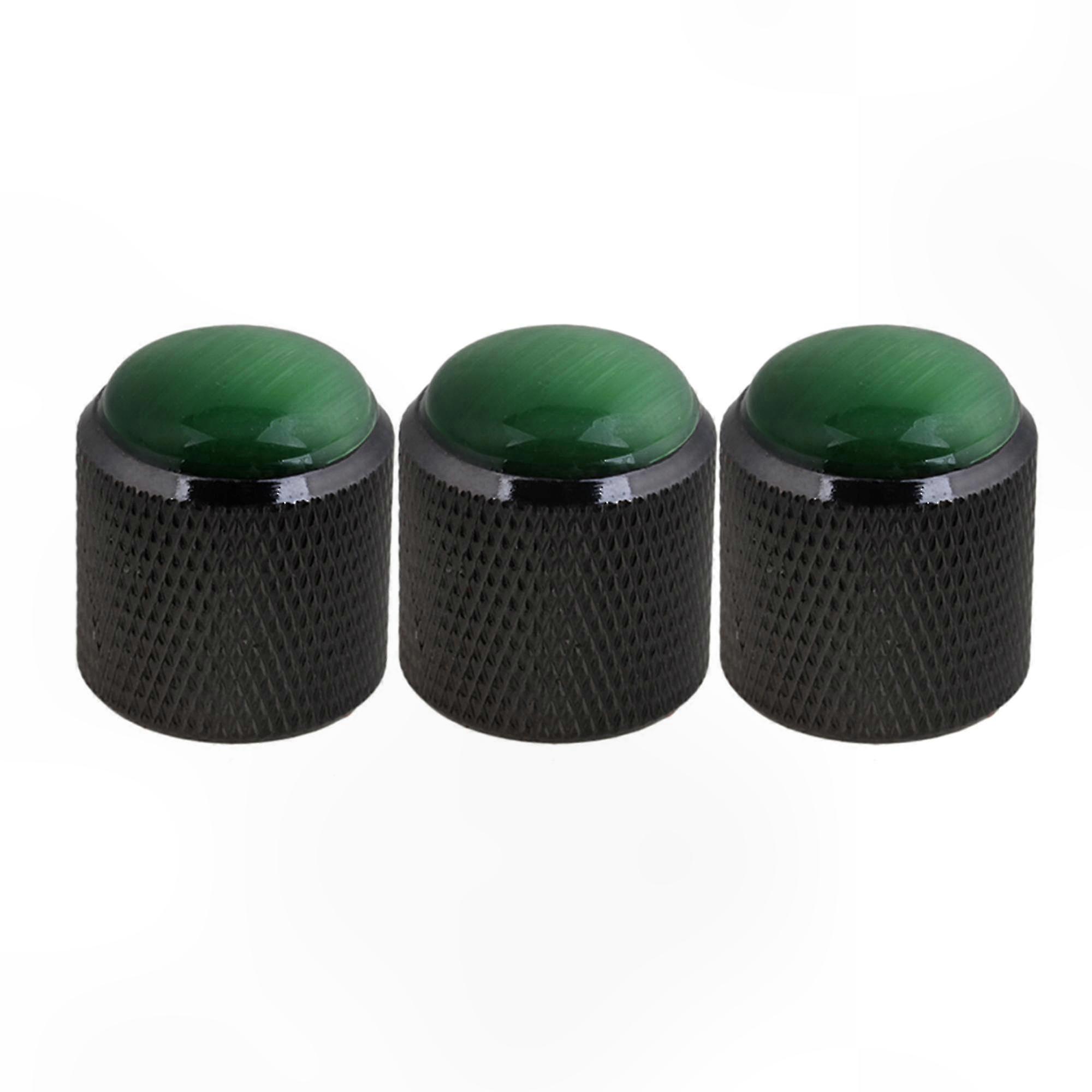 3 × الأخضر الزجاج رئيس عملي الغيتار الكهربائي الأسود قبة المقابض سبيكة