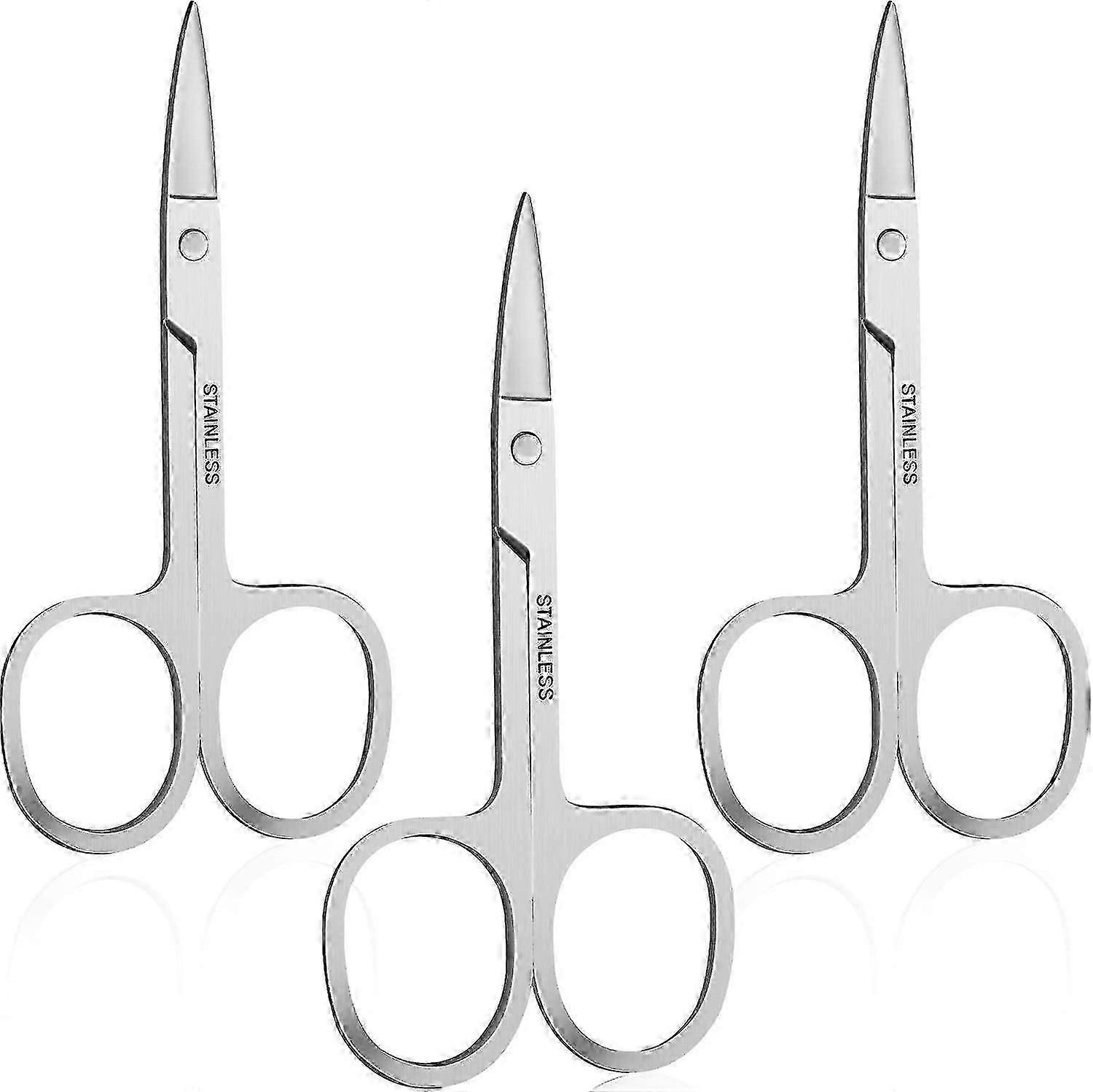 3 Eyebrow Scissors Stainless Cuticle Scissors Curved Cuticle Scissors(h-4)