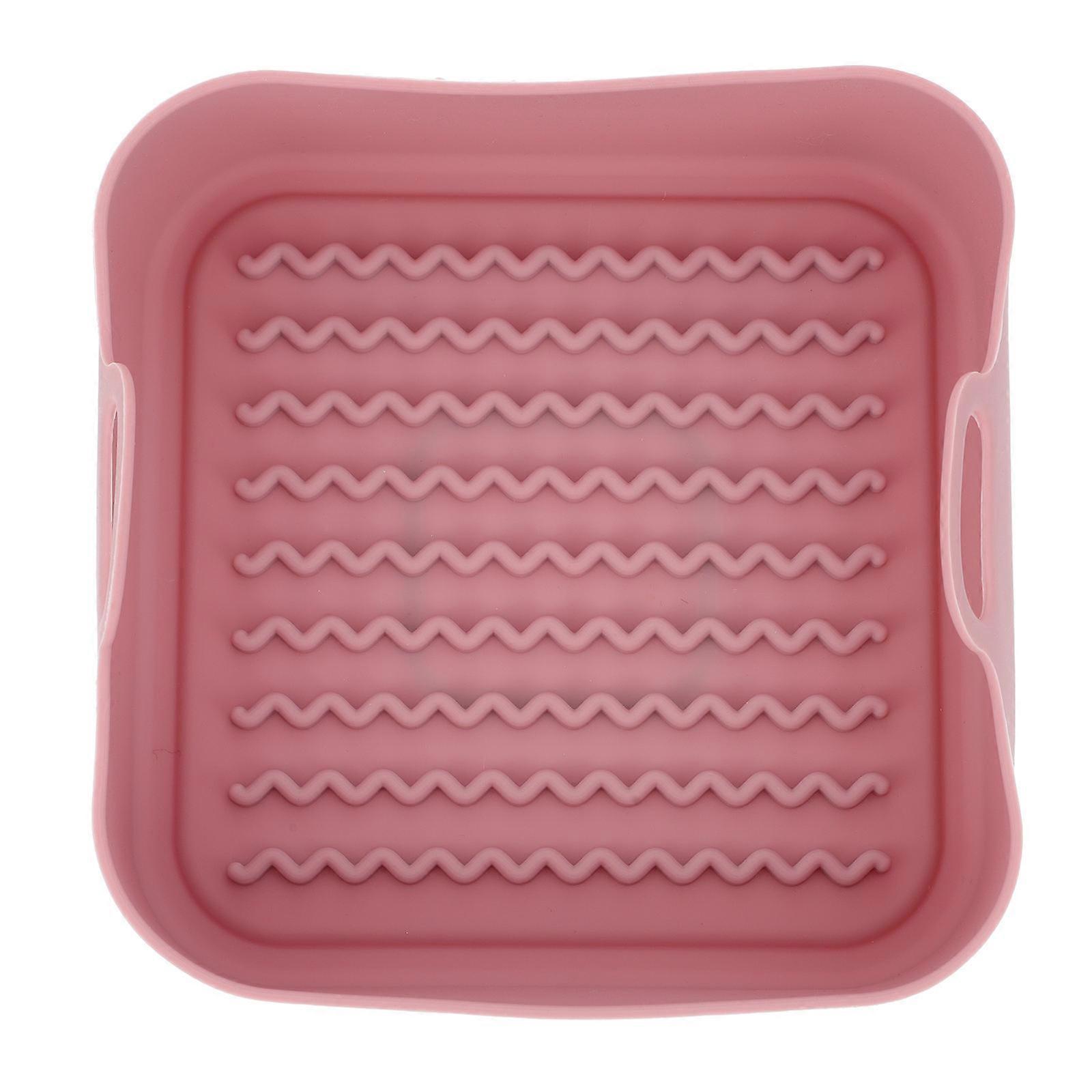 Food Heating Silicone Plate Square Air Fryer Accessory Home Use 20.5X20.5X5.5CM 1Set