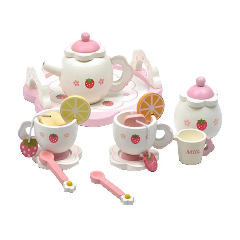 Wooden Educational Plaything Tea Sets For Children In Assorted Color Suitable For Role Playing 1 Set