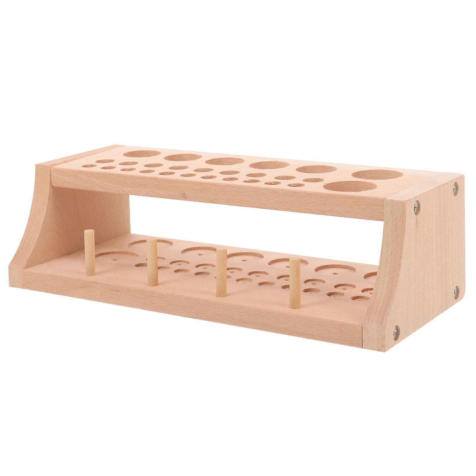 Tool Organiser Wooden Tool Storage Rack For Studio Use Rectangular Shape 25.50X11.00X7.20CM 1Pcs