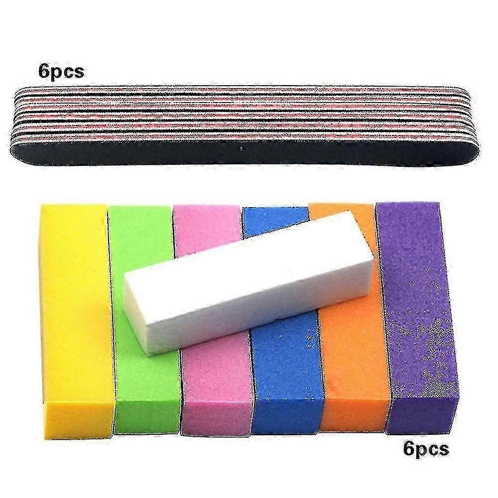 12pcsネイルファイルとバッファ - 自宅であなた自身のネイルケアを行う - プロフェッショナル