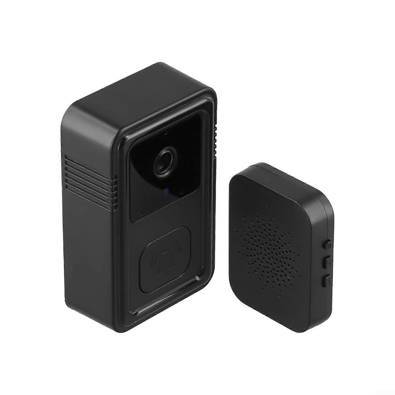 Twoway intercom Wireless Video Doorbell for Smart Home with Custom Voice Greeting (Black)