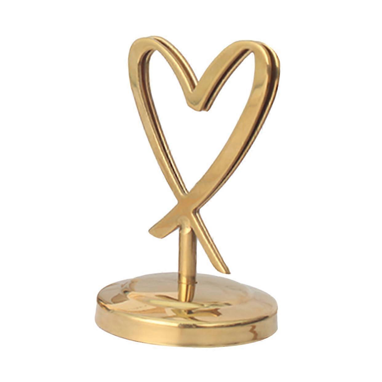 Metal Heart-Shaped Table Card Holder for Weddings and Events, Sturdy Menu and Note Stand, Easy to Clean, Decorative Design